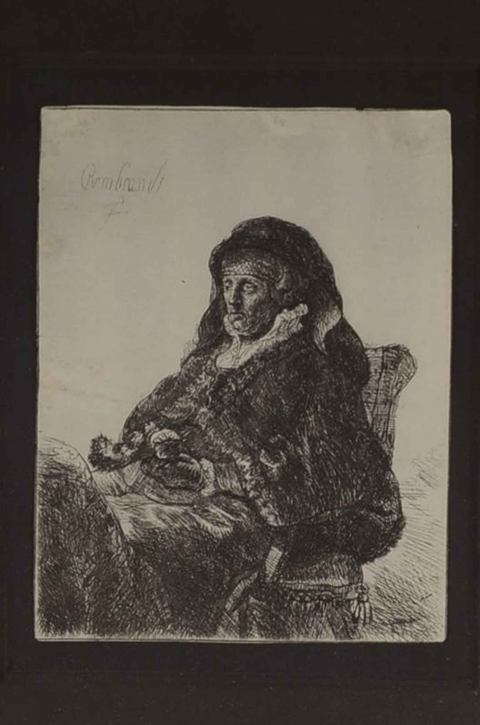 Antique Copy Etching After Rembrandt