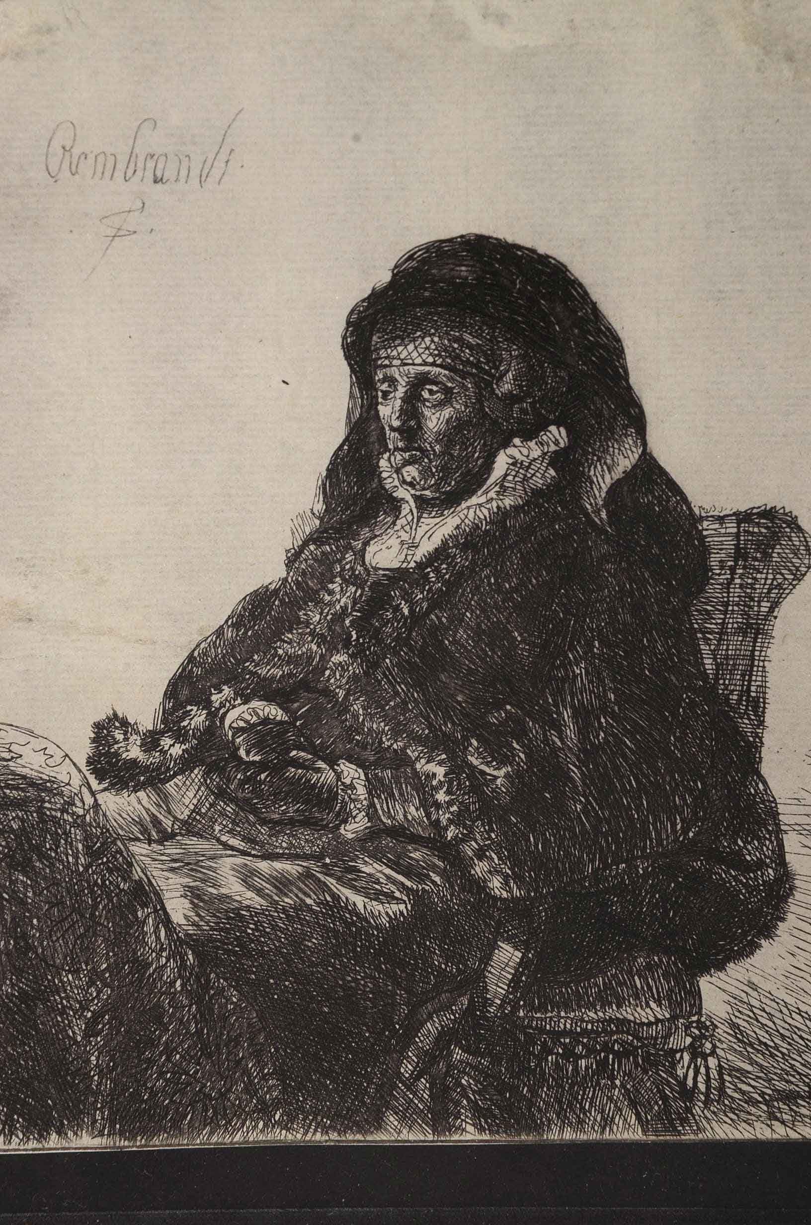 Antique Copy Etching After Rembrandt