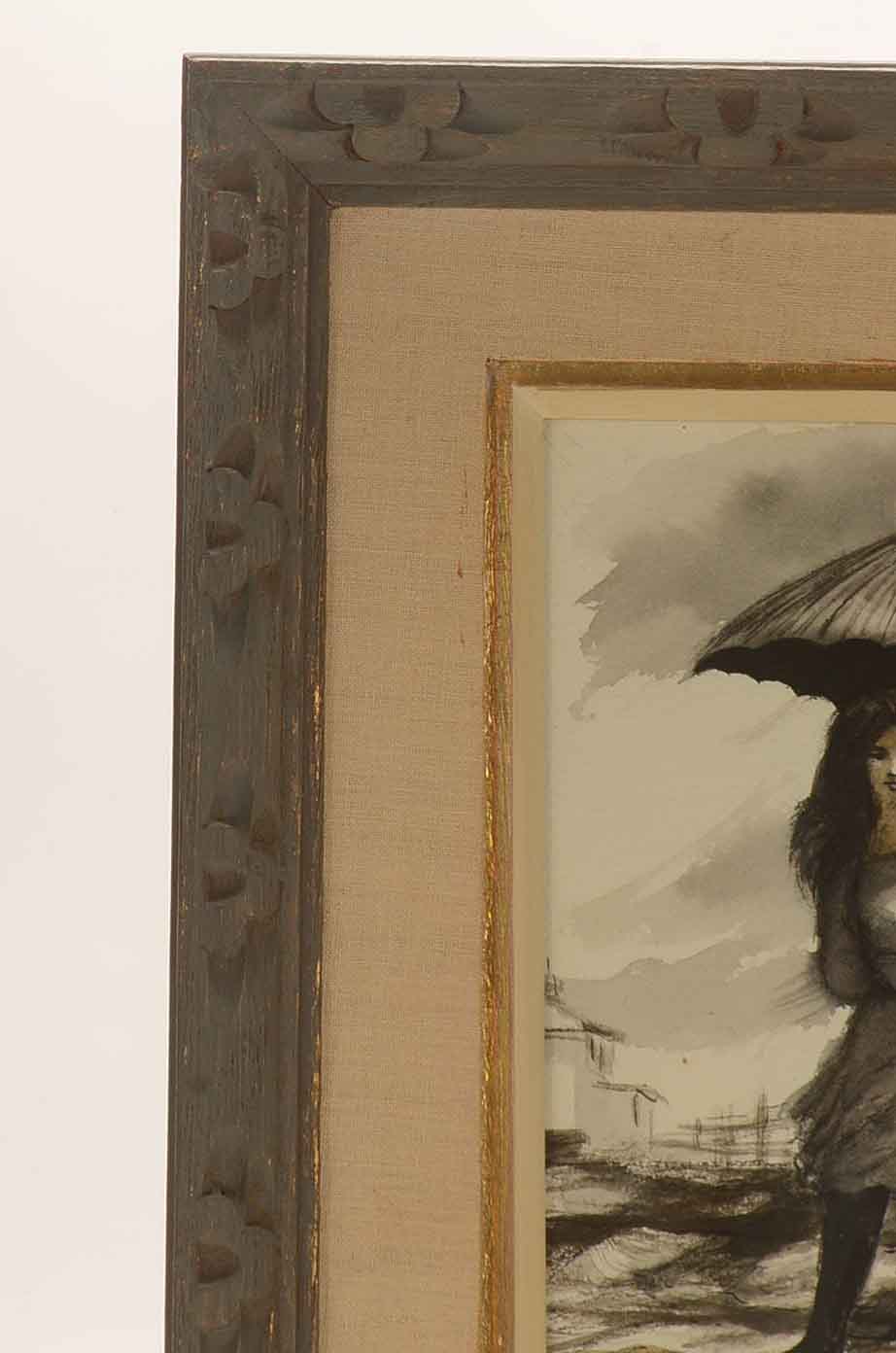 Robert Fabe signed Watercolor Painting 'Summer Wind'