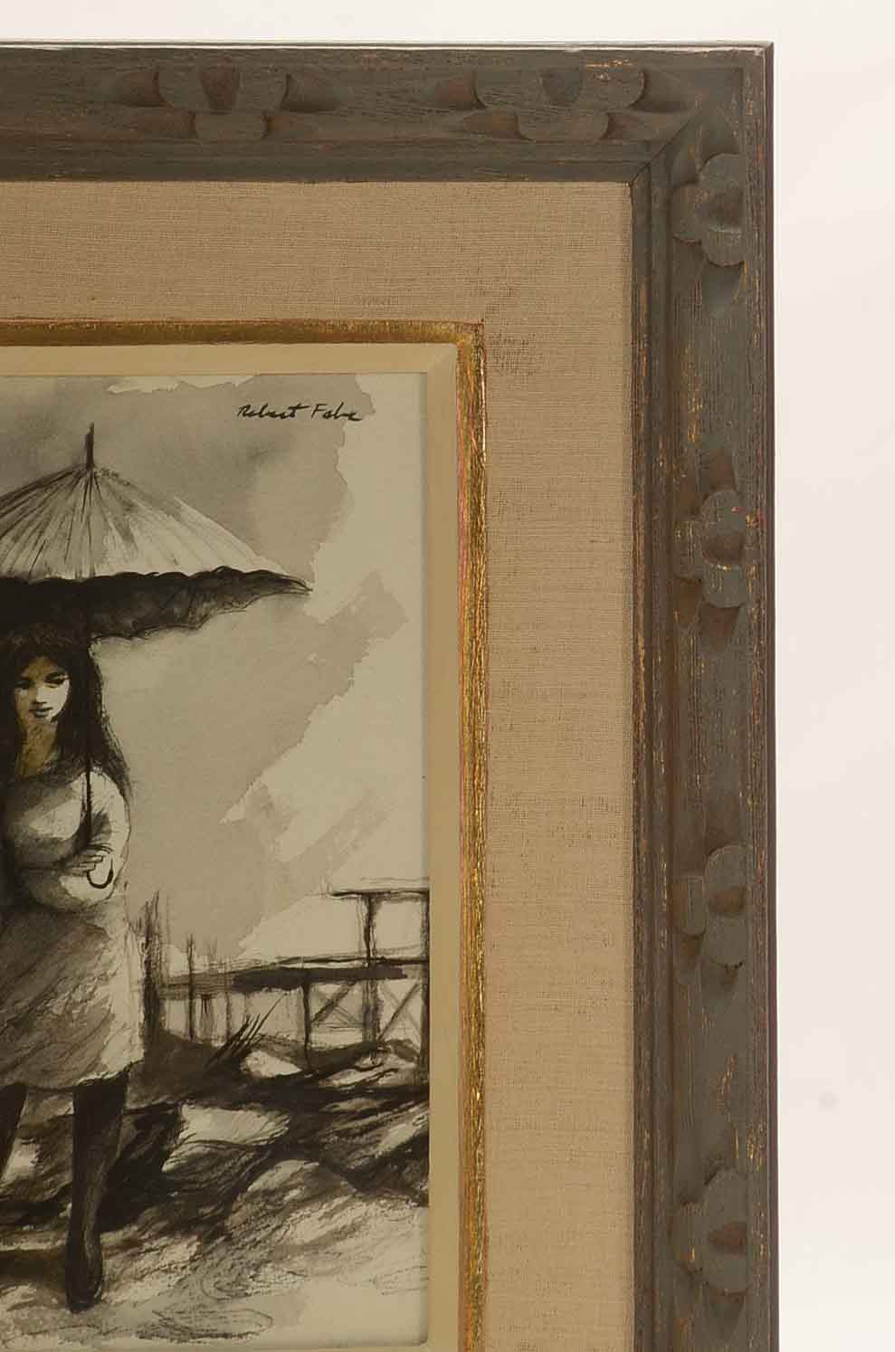 Robert Fabe signed Watercolor Painting 'Summer Wind'