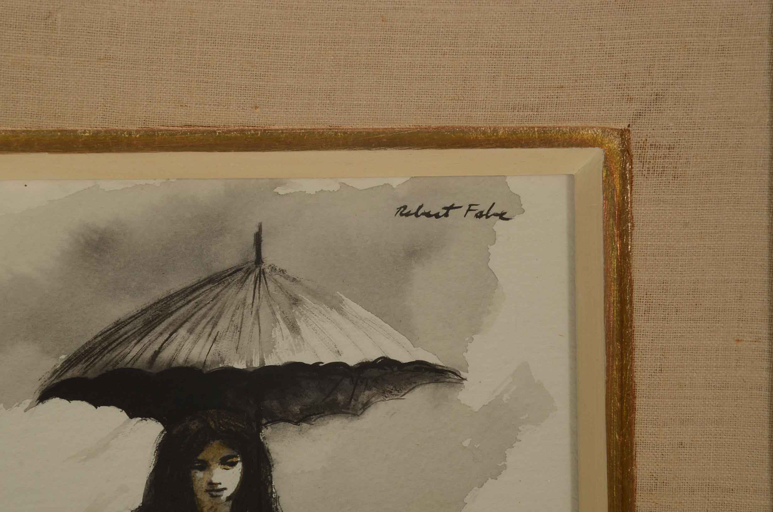 Robert Fabe signed Watercolor Painting 'Summer Wind'