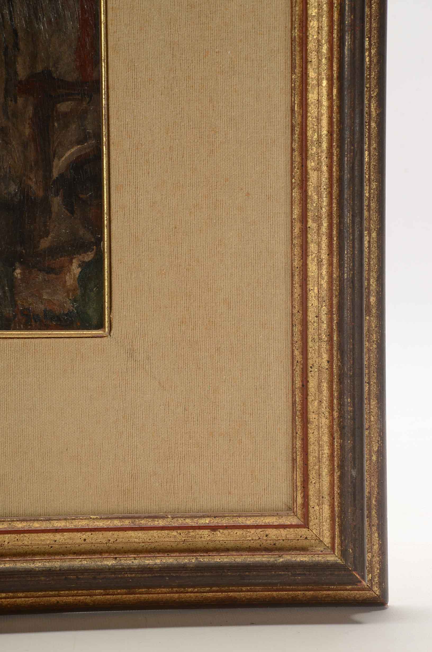 Signed Oil on Board Figural Painting