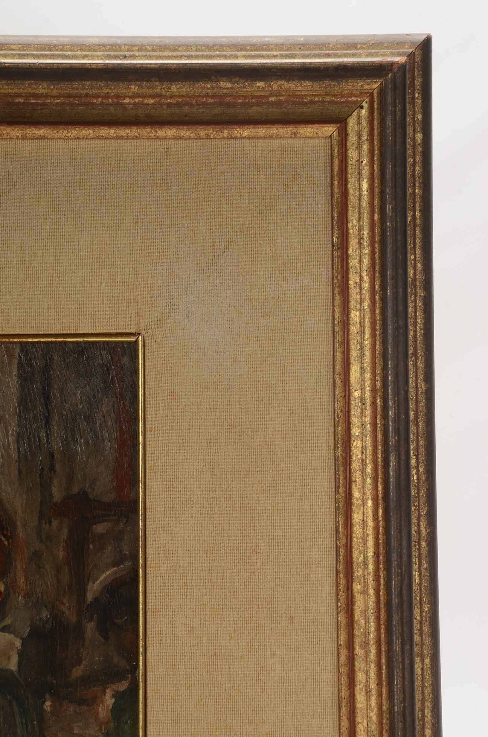 Signed Oil on Board Figural Painting