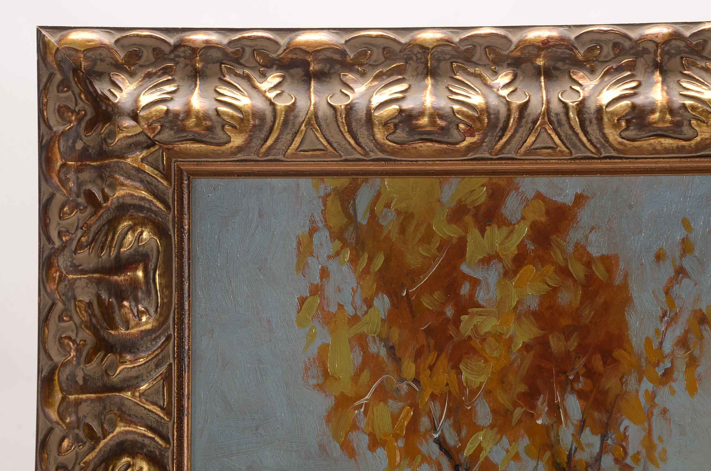 James Topping Oil Painting of a Covered Bridge