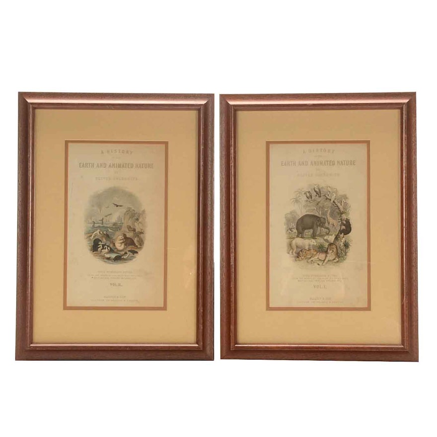 Pair of Antique Hand-colored Engravings from 'A History of the Earth and Animate