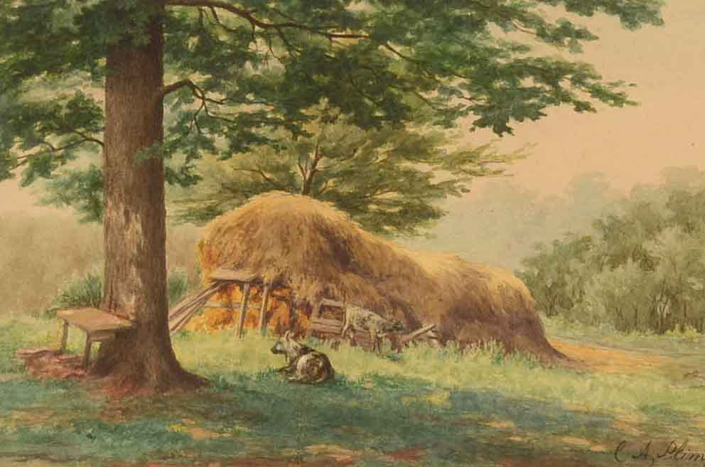 Cordelia A. Bushnell Plimpton Original 19th Century Watercolor Painting