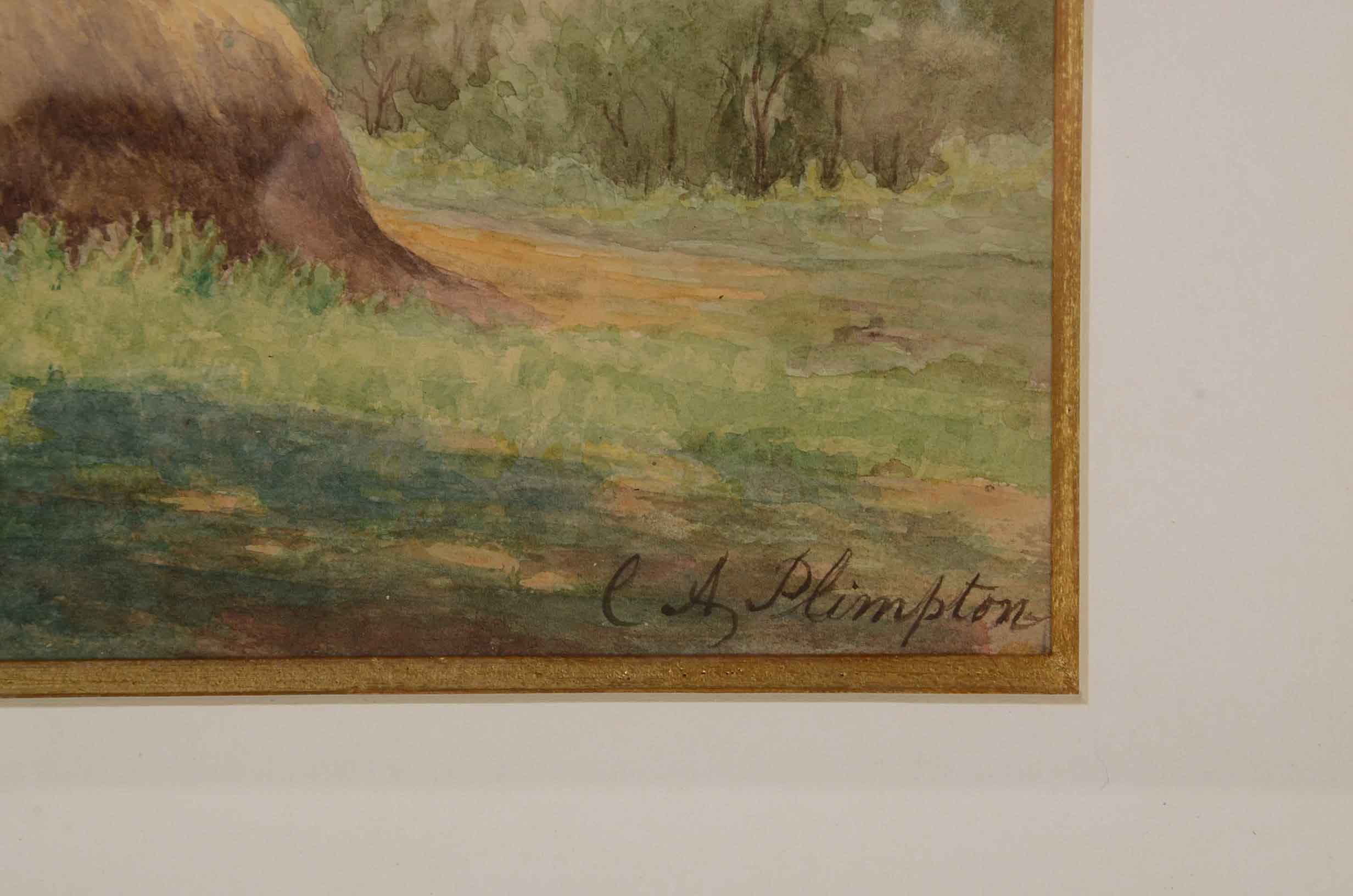 Cordelia A. Bushnell Plimpton Original 19th Century Watercolor Painting