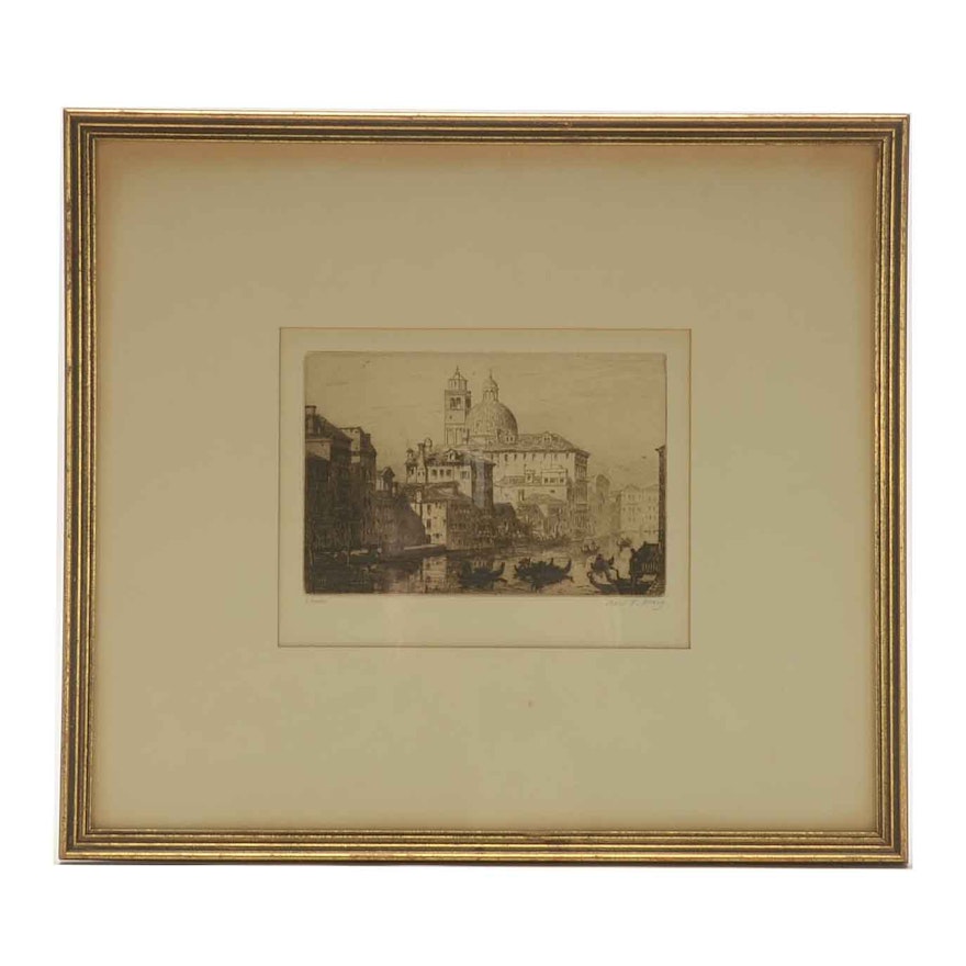 Axel Haig Signed Etching 'Venice'
