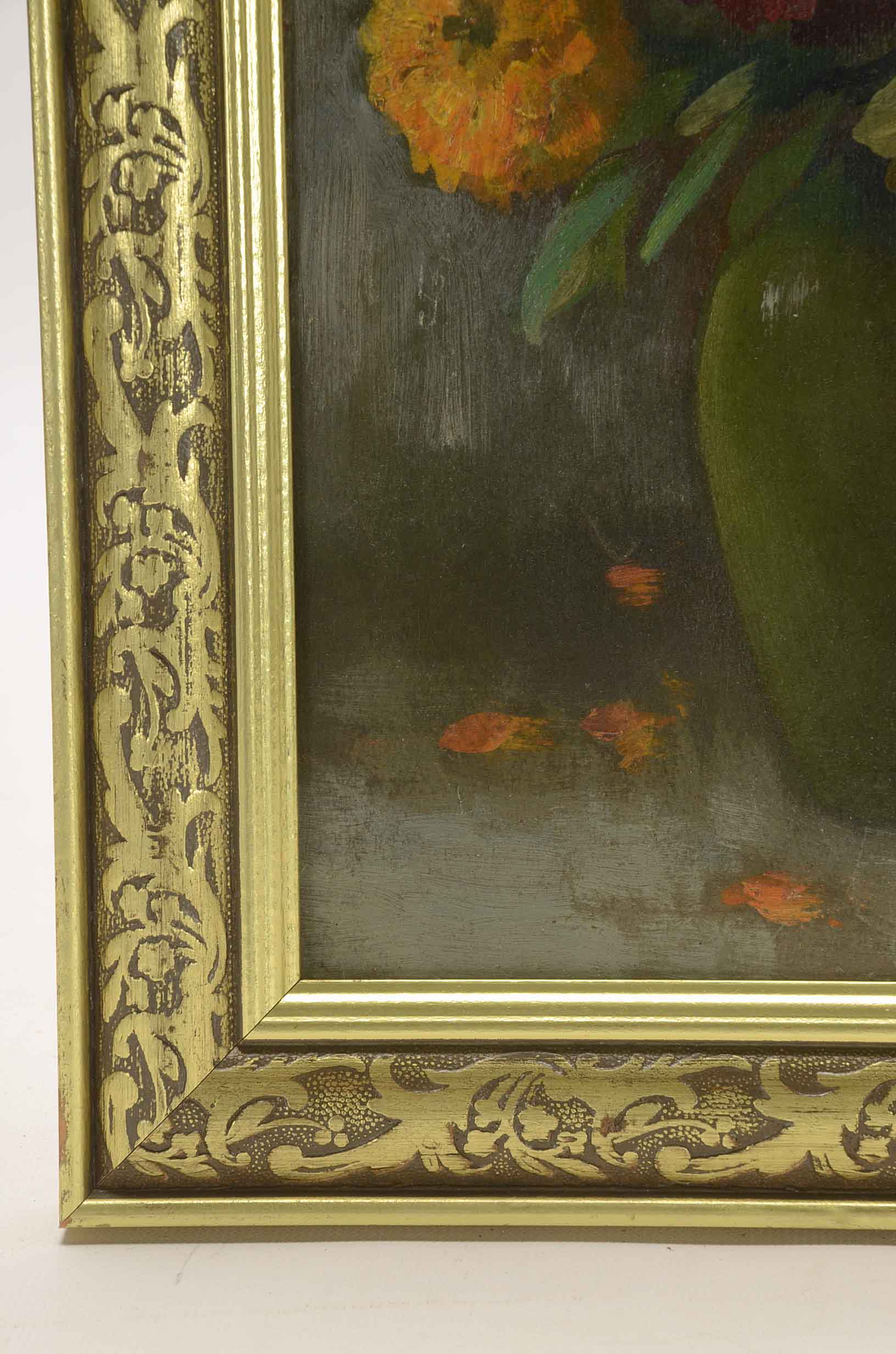 Martin Rettig Signed Oil Painting of a Still Life with Flowers