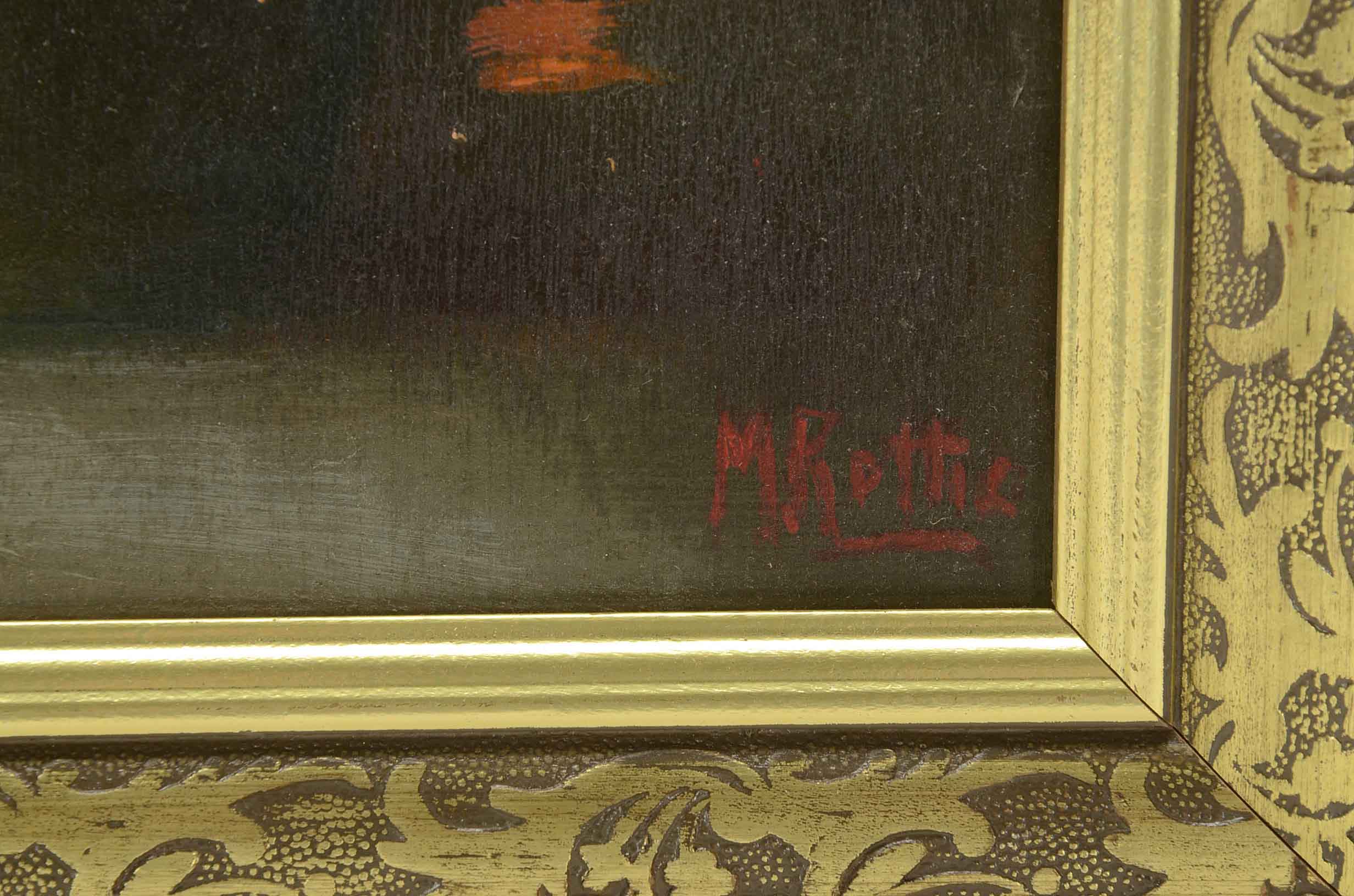 Martin Rettig Signed Oil Painting of a Still Life with Flowers