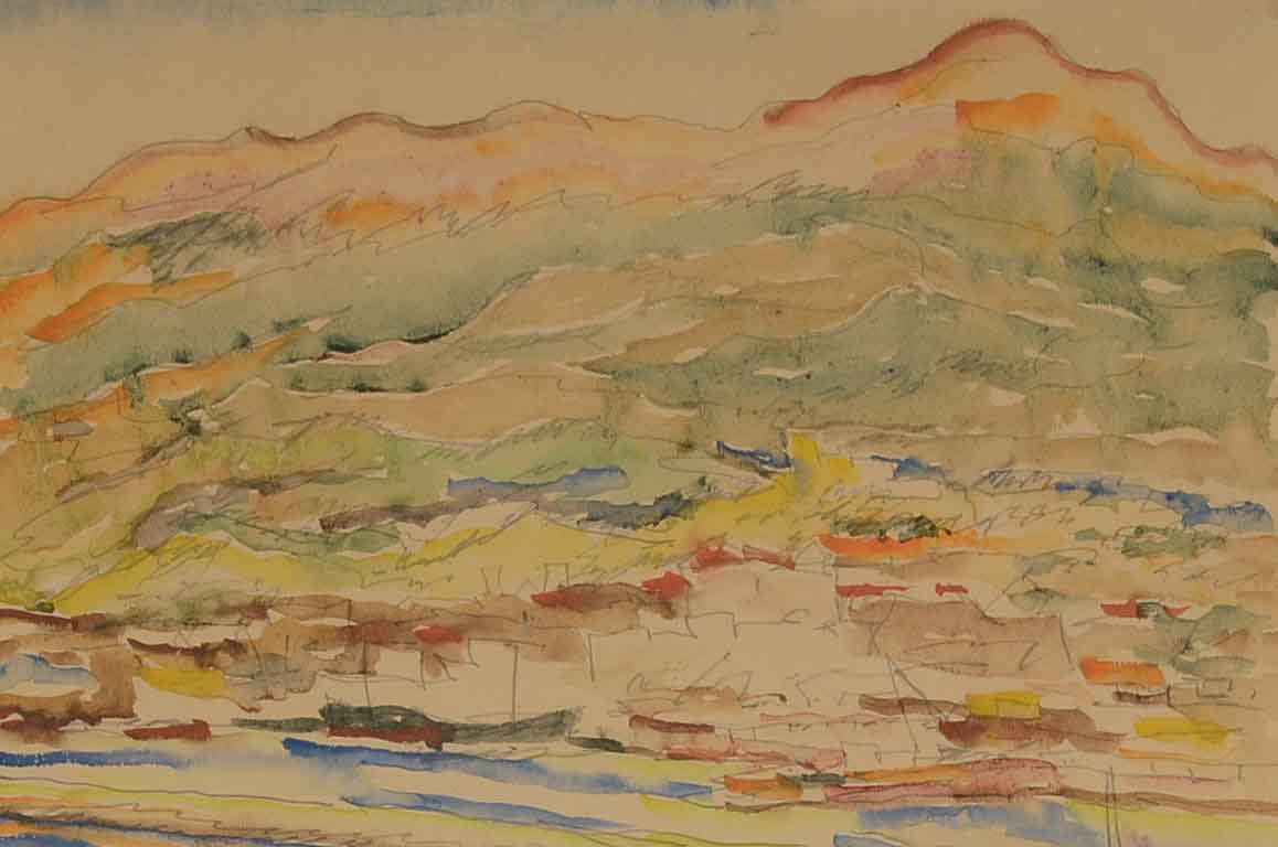 Ludwig Mestler Original Watercolor Landscape Painting on Paper