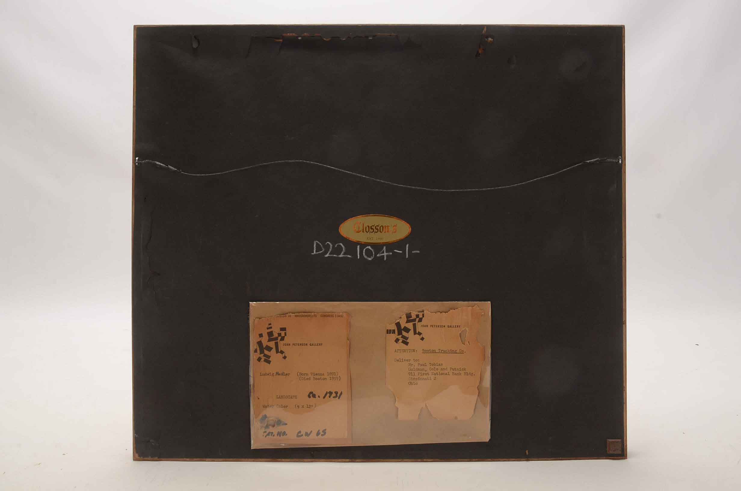 Ludwig Mestler Original Watercolor Landscape Painting on Paper