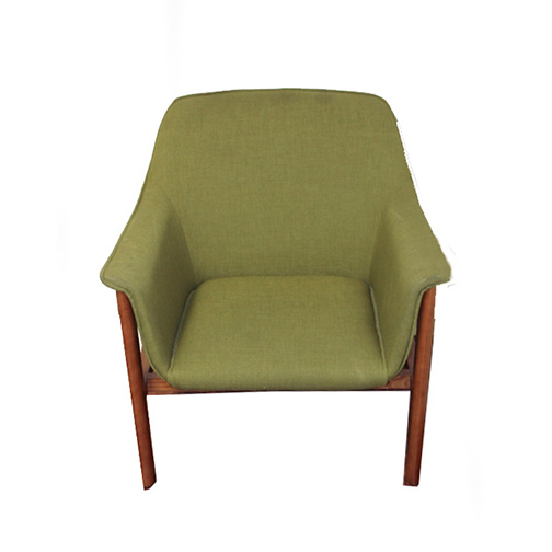 Danish Modern Style Armchair with Green Upholstery