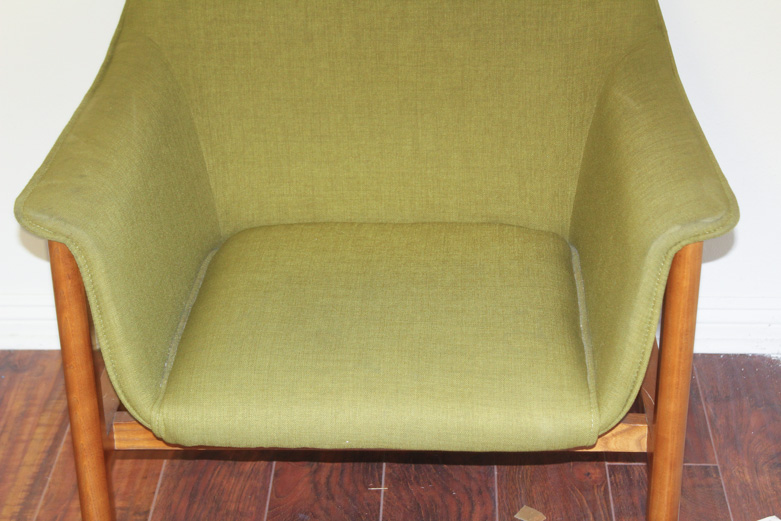Danish Modern Style Armchair with Green Upholstery