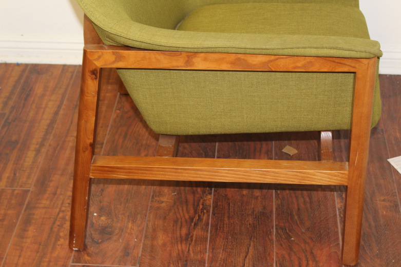 Danish Modern Style Armchair with Green Upholstery