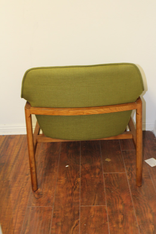 Danish Modern Style Armchair with Green Upholstery