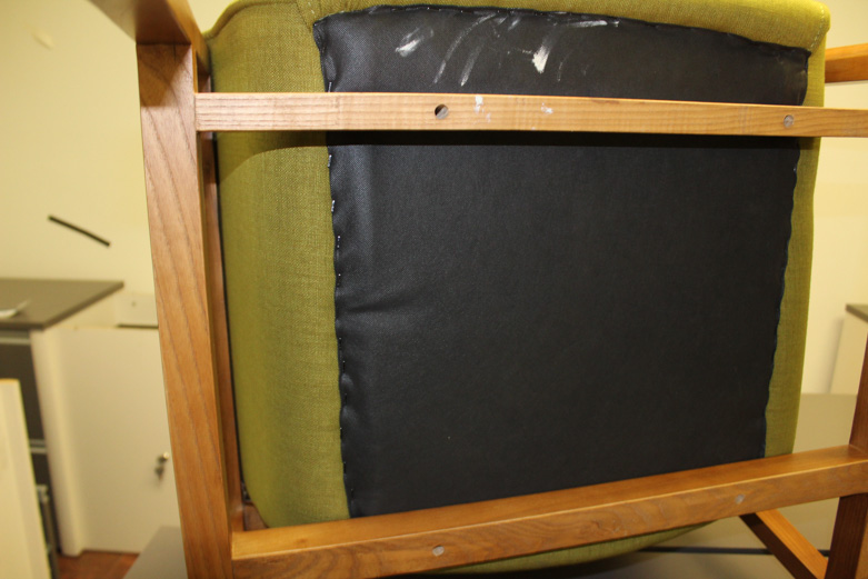 Danish Modern Style Armchair with Green Upholstery