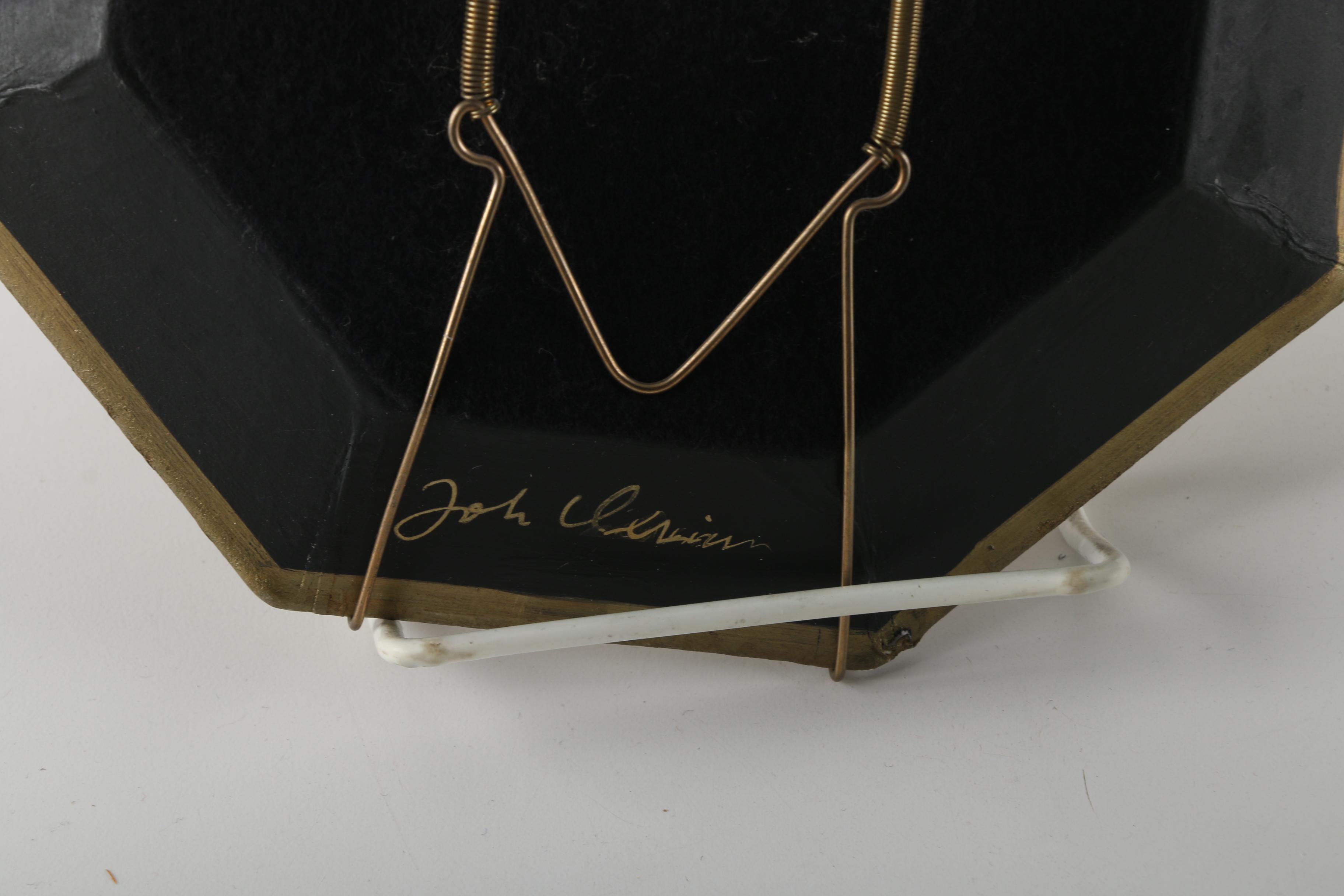 Signed John Derian Plates with Late 19th Century Victorian Majolica Plate