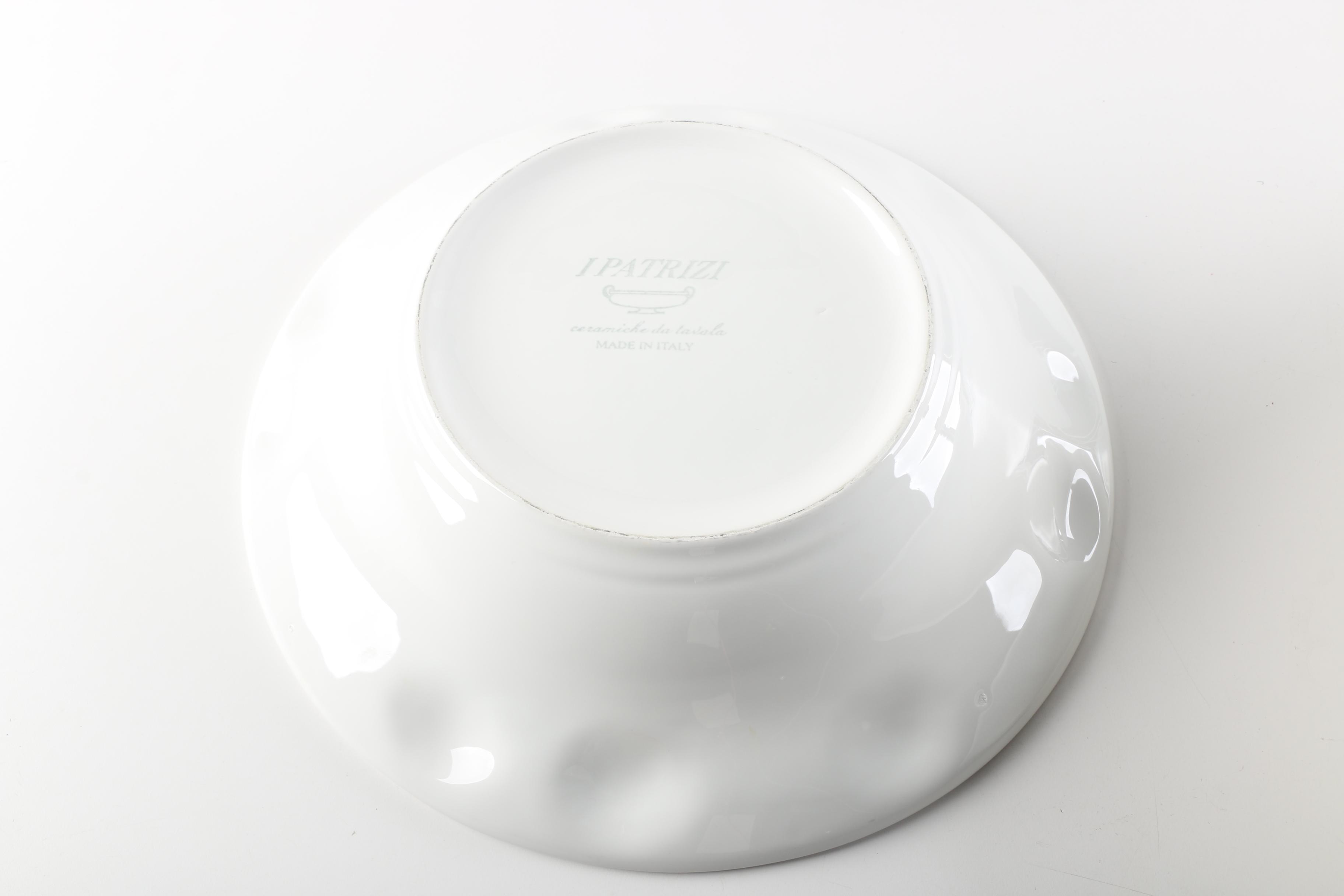 White Italian Embossed Porcelain Serving Dishes