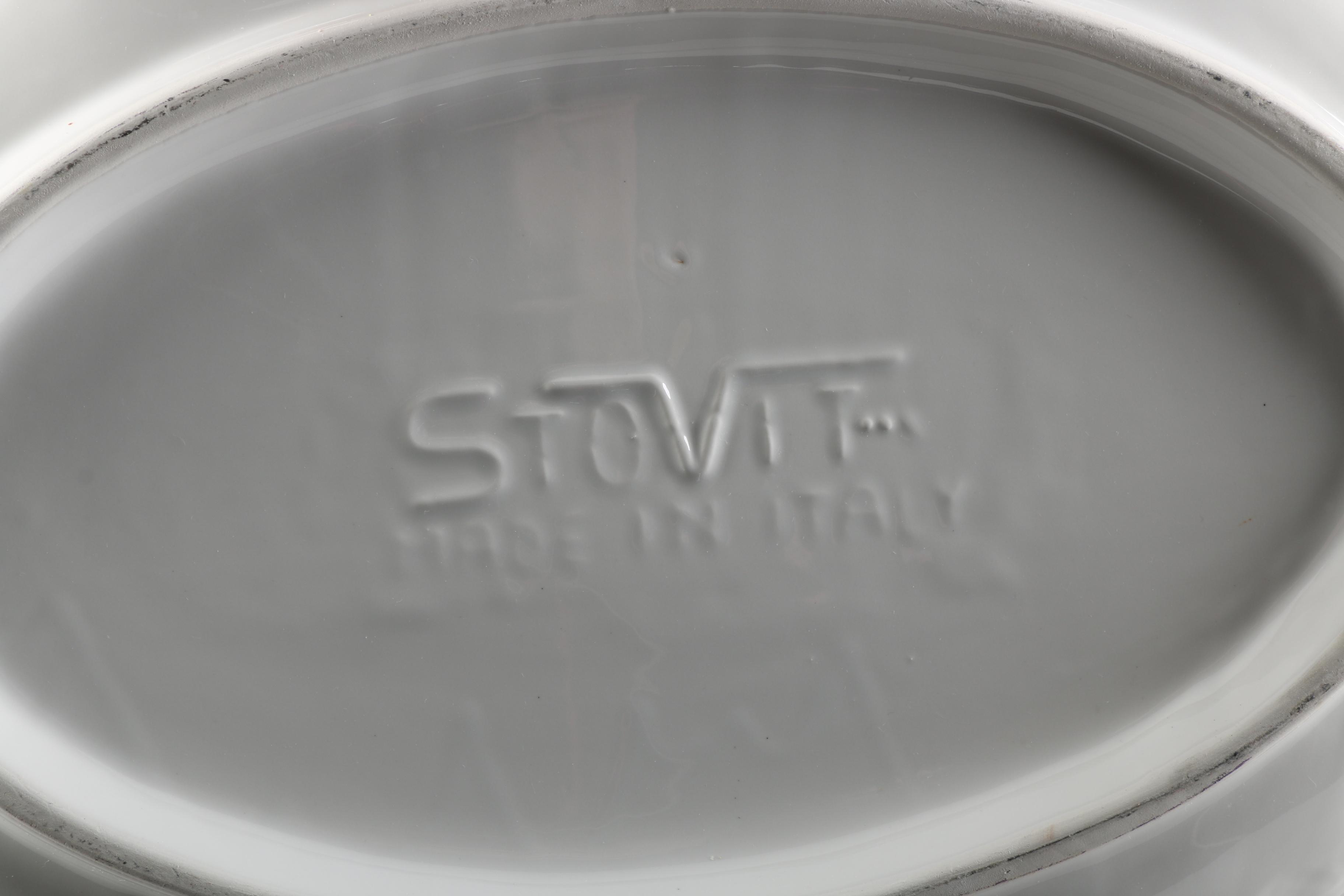 White Italian Embossed Porcelain Serving Dishes