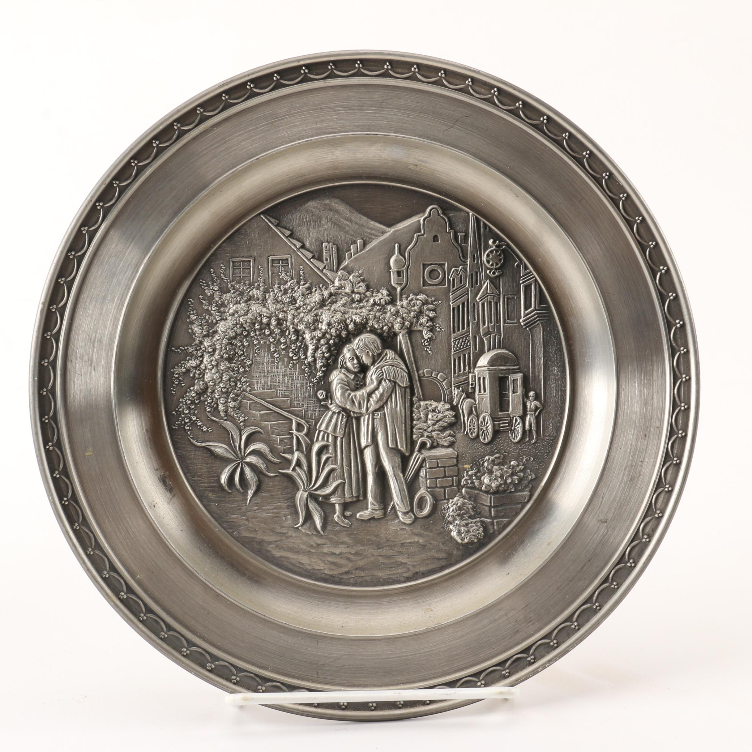 Artina and BMF Decorative German Pewter Plates