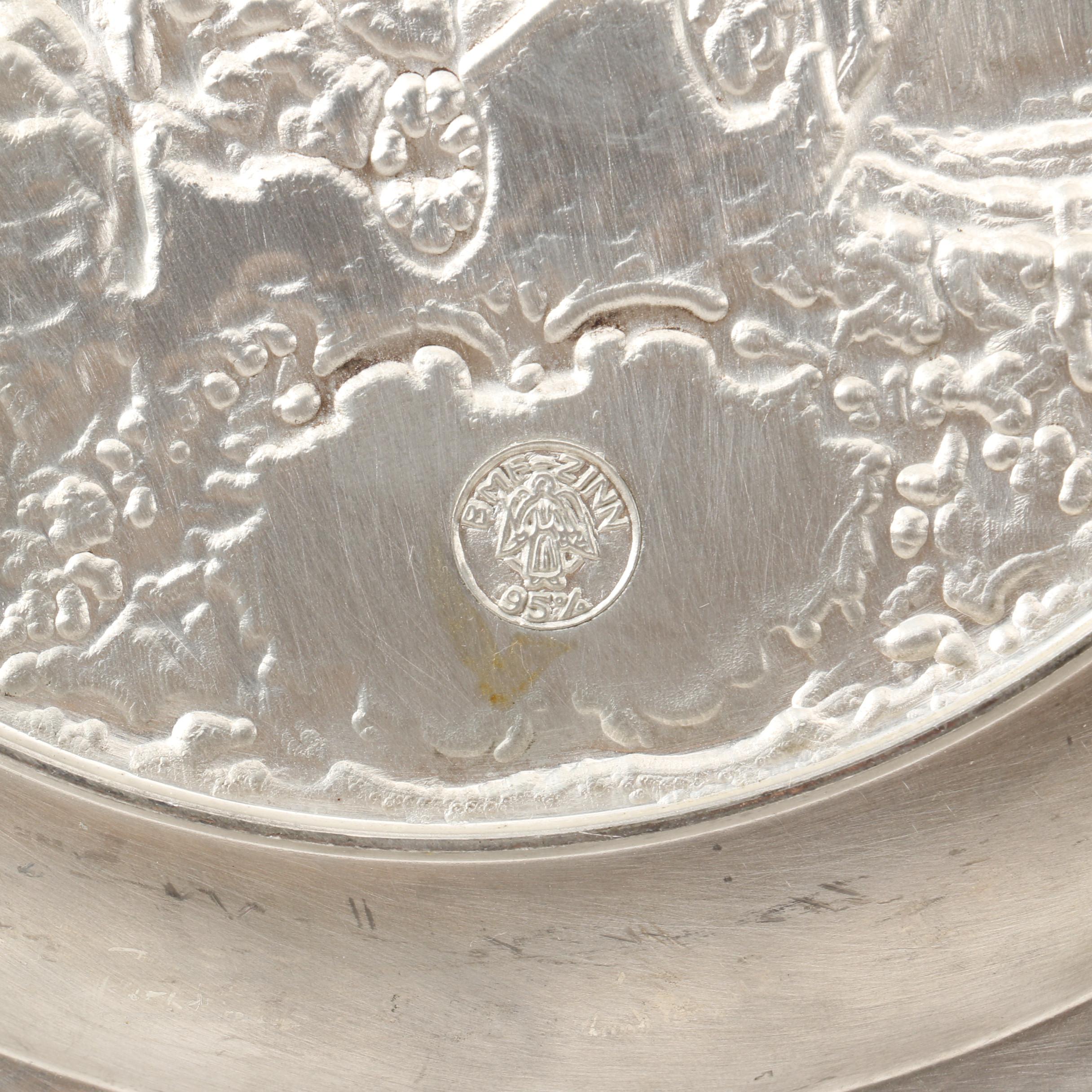 Artina and BMF Decorative German Pewter Plates