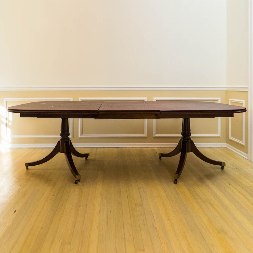Regency Style Mahogany Dining Table by Baker Furniture