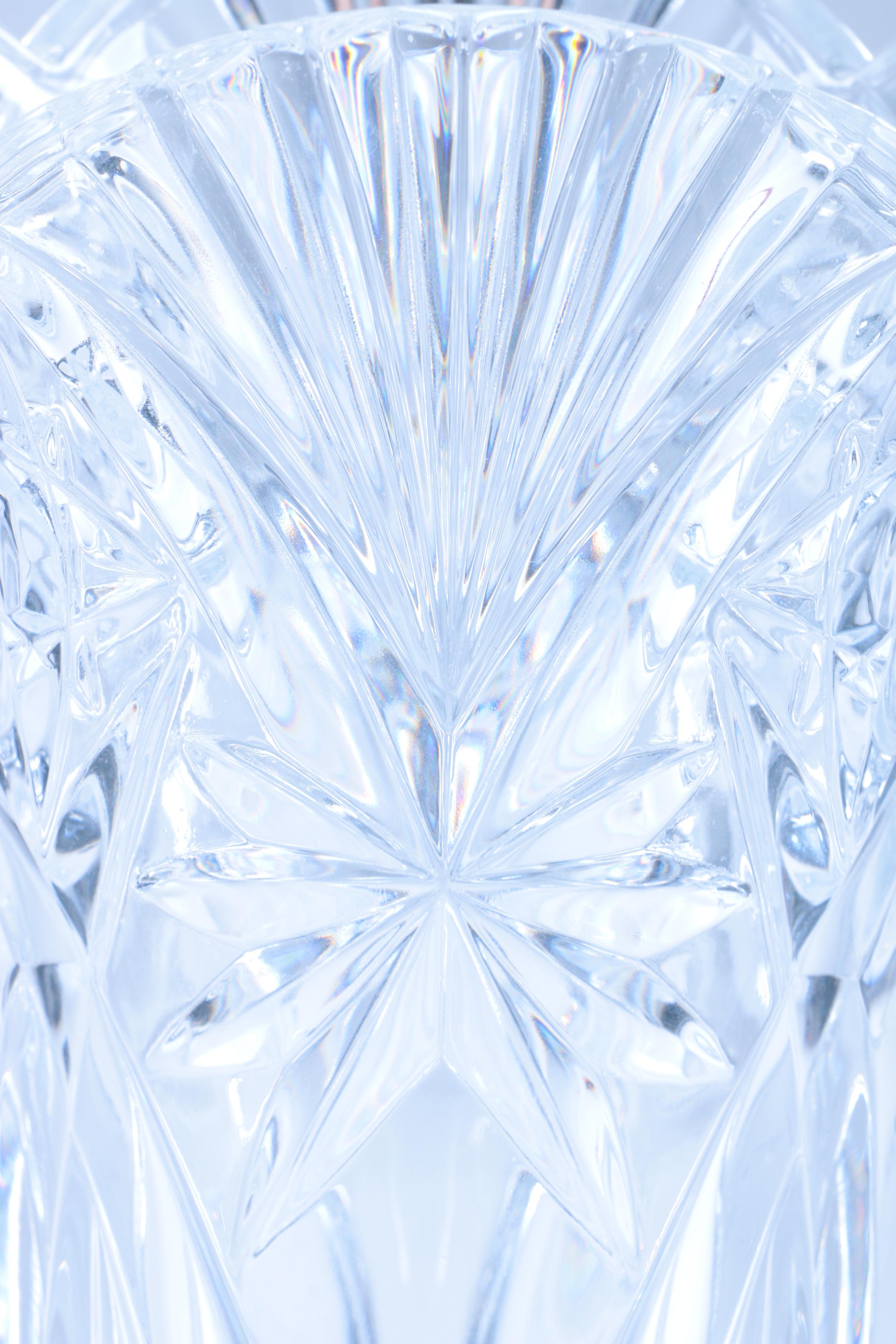 Crystal Vase with Starburst Pattern