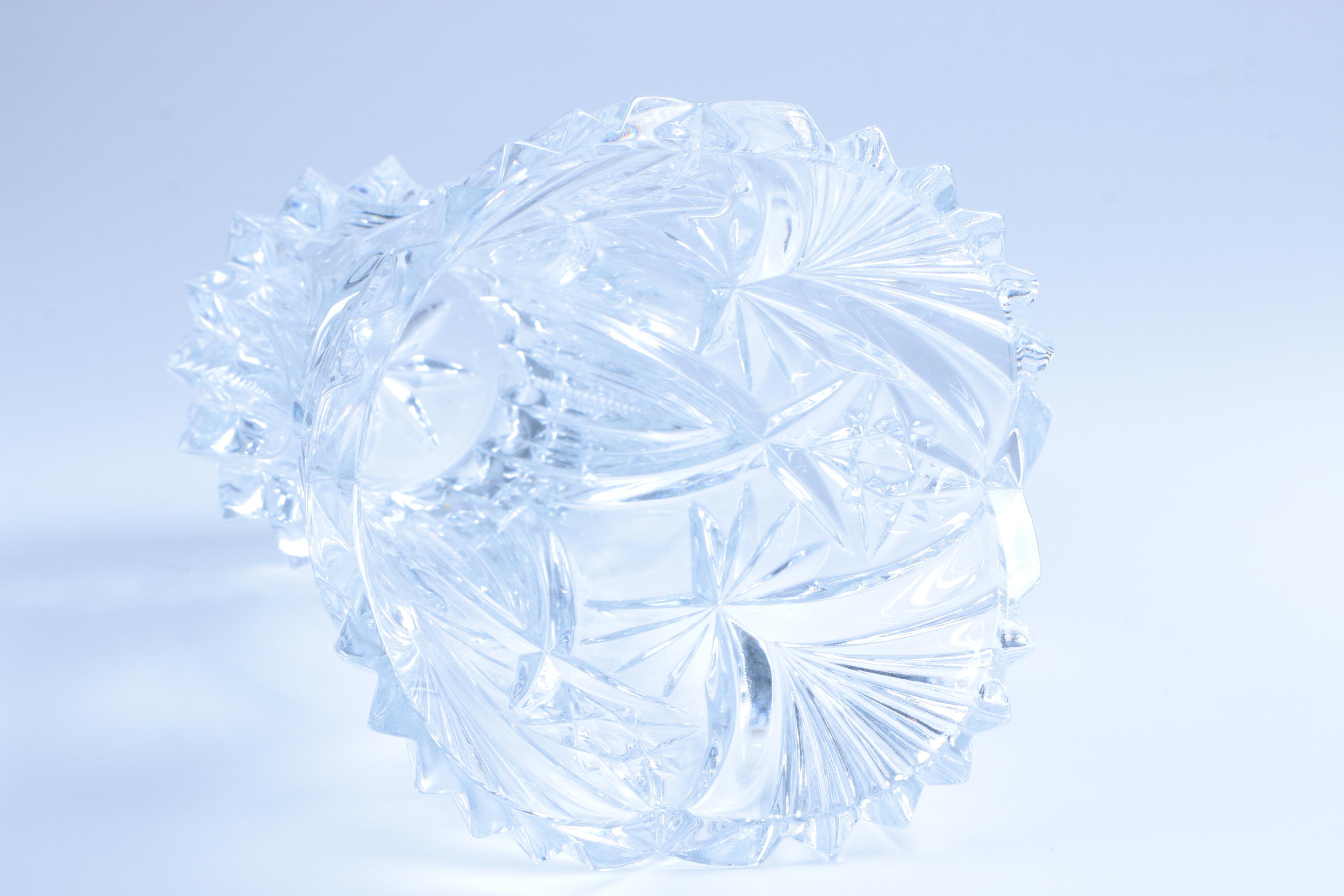 Crystal Vase with Starburst Pattern