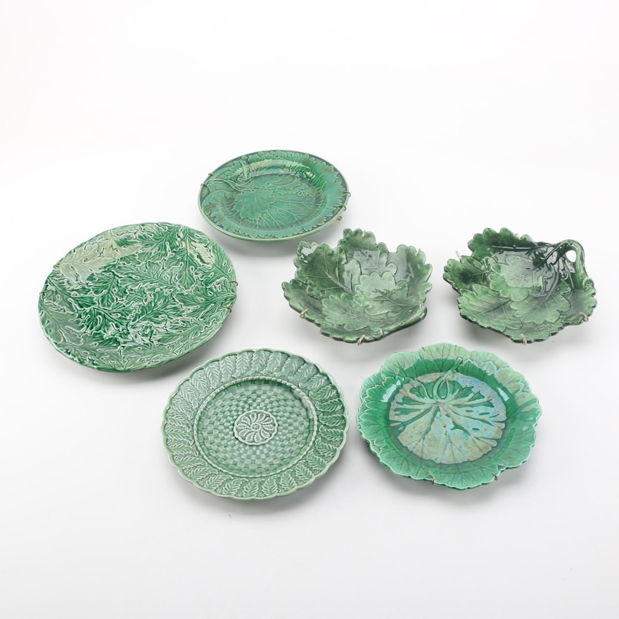 Green Leaf Pattern Plates