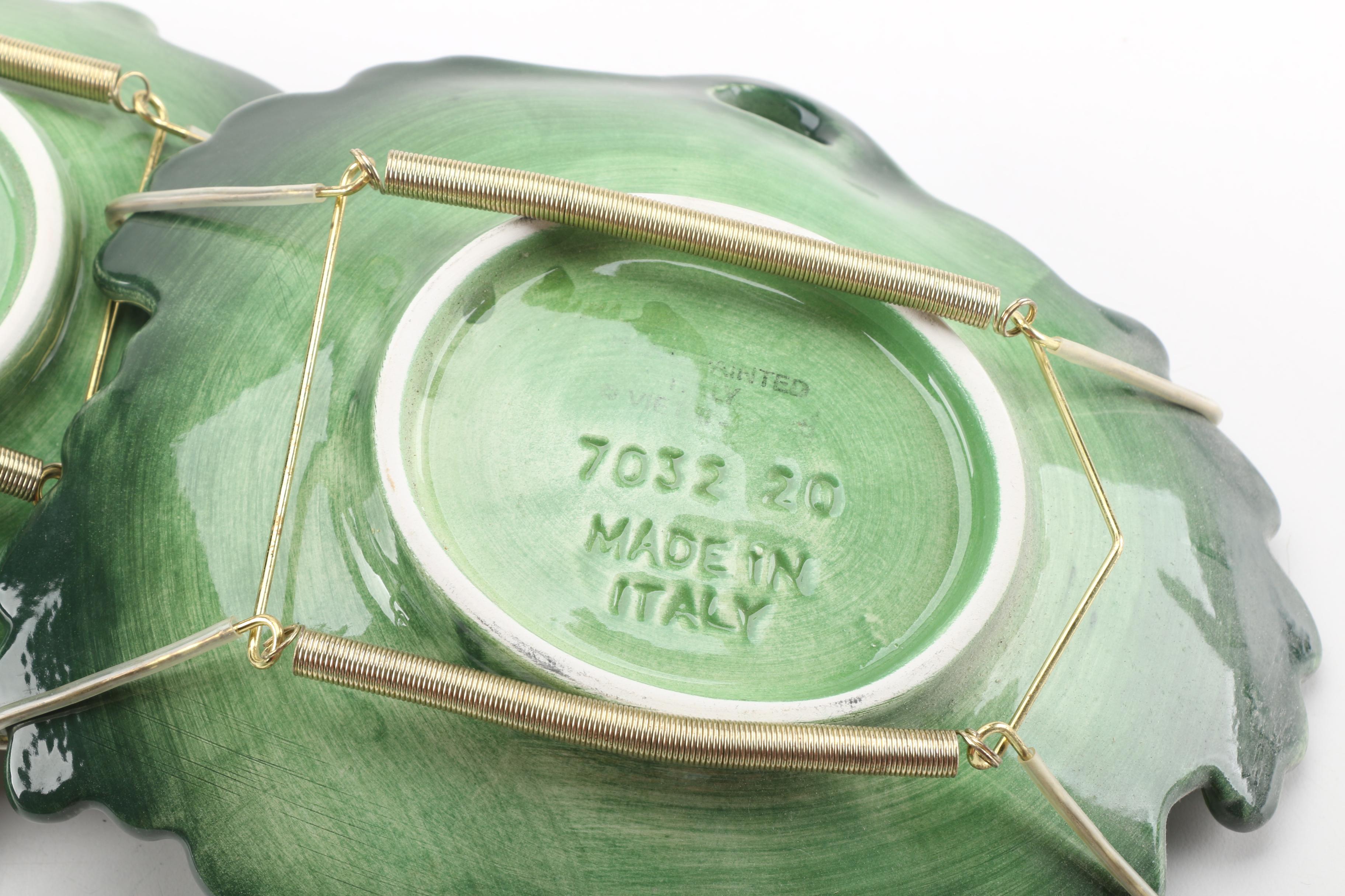 Green Leaf Pattern Plates