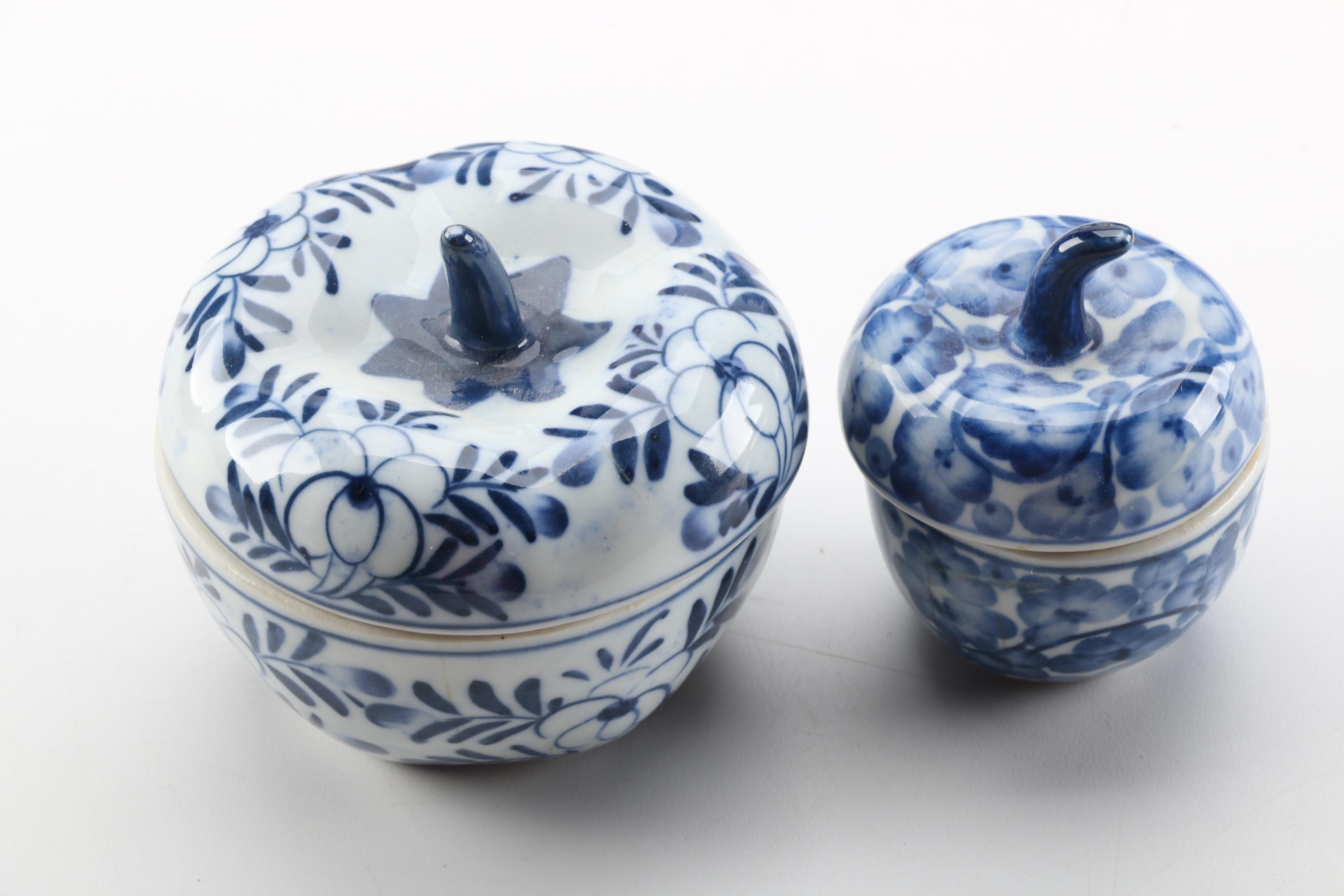 Asian Inspired Blue and White Ceramic Decor