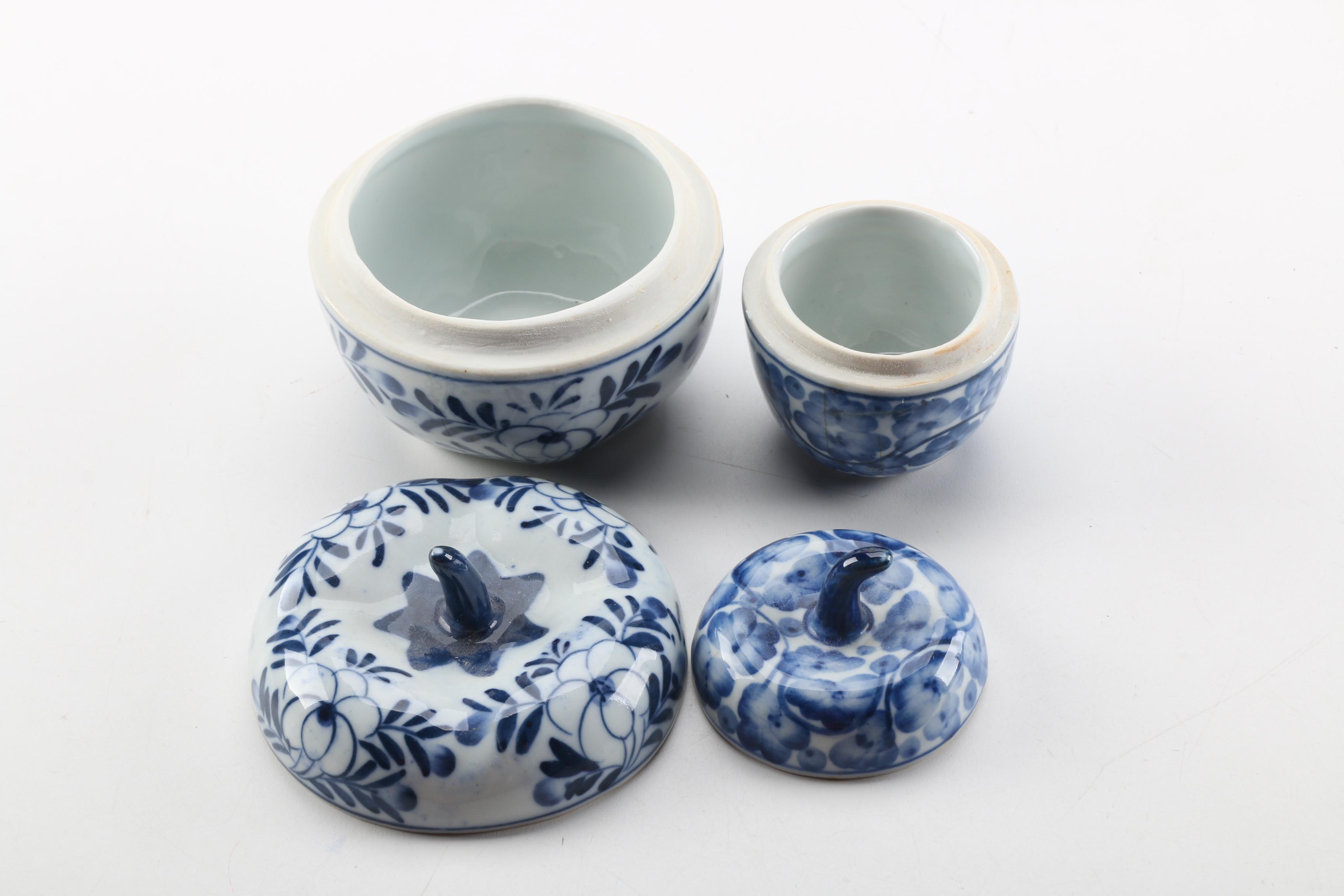 Asian Inspired Blue and White Ceramic Decor