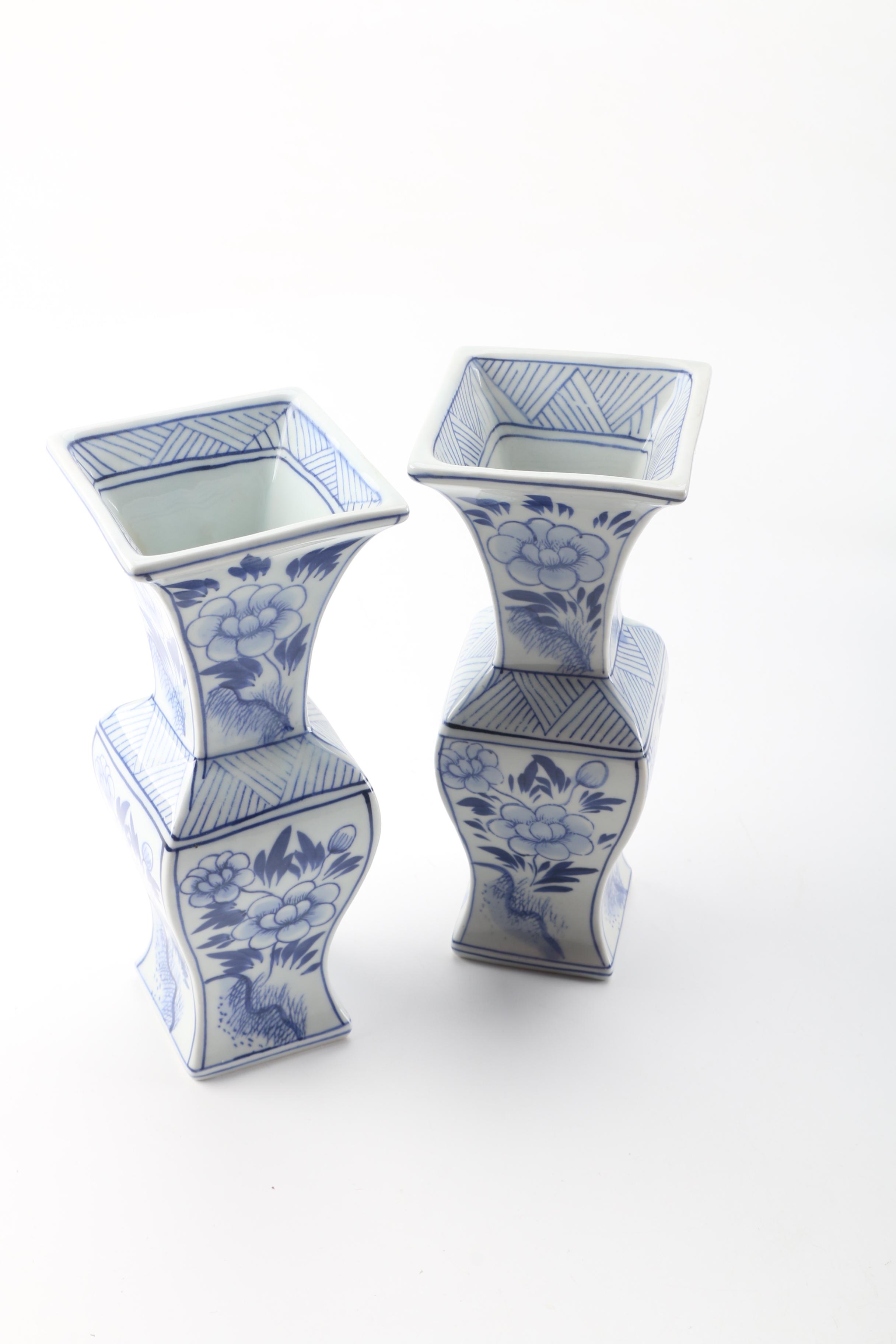 Asian Inspired Blue and White Ceramic Decor