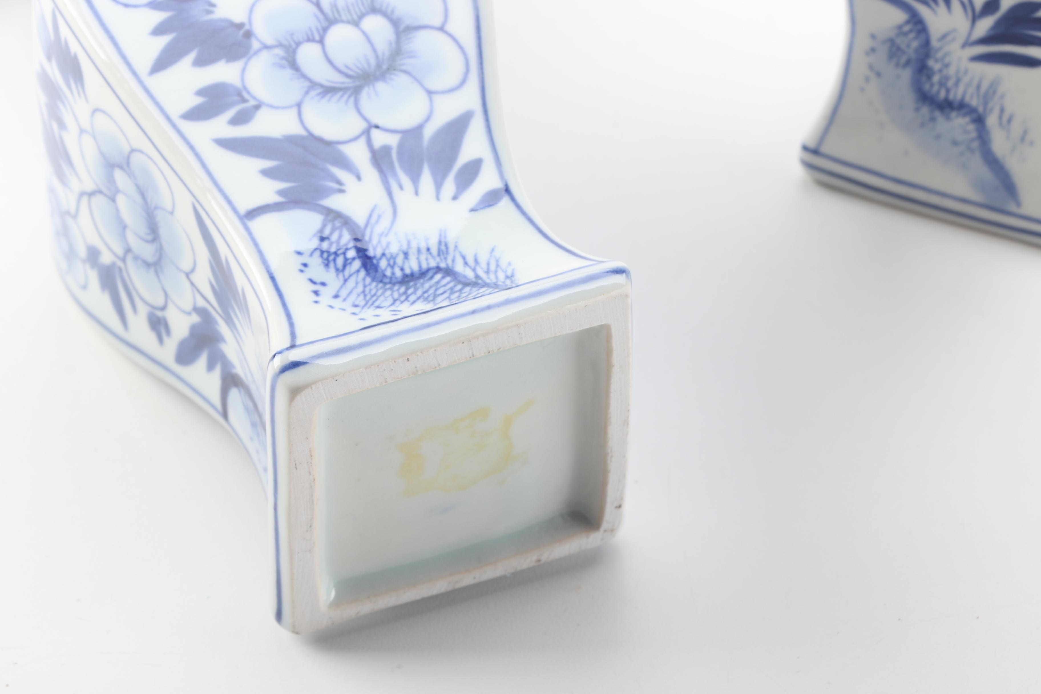 Asian Inspired Blue and White Ceramic Decor