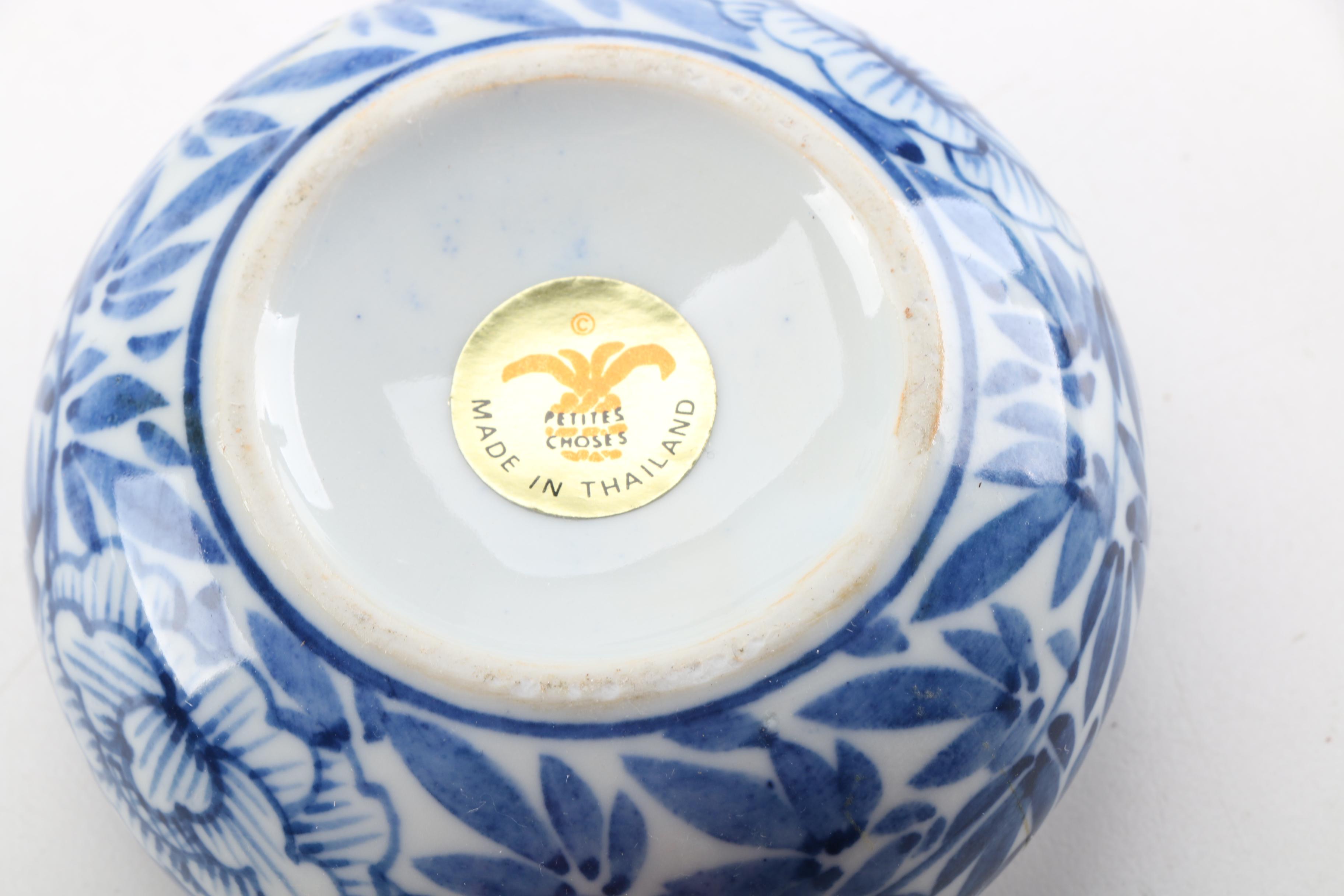 Asian Inspired Blue and White Ceramic Decor