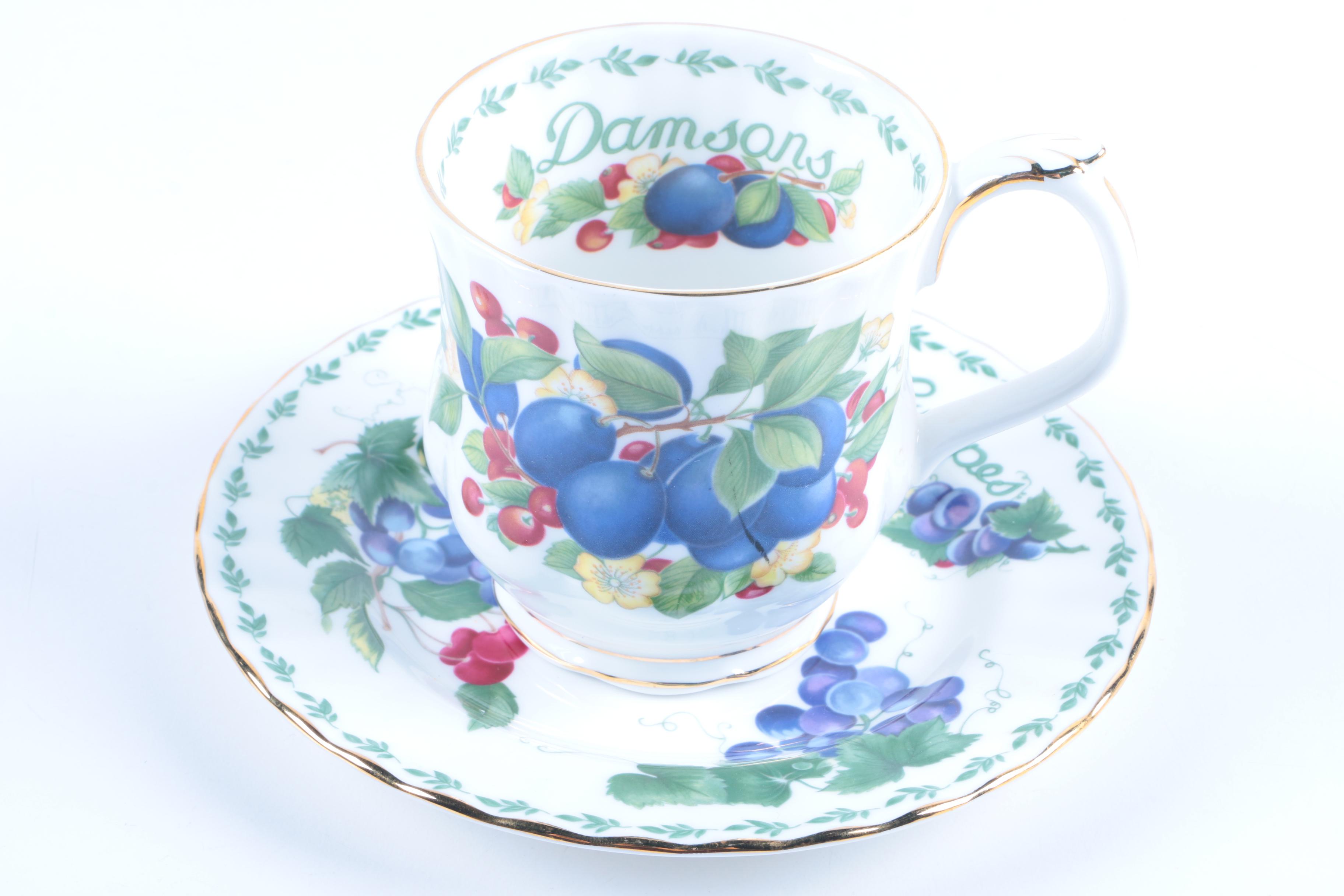 Bone China Teacup and Saucer Collection Including Royal Albert