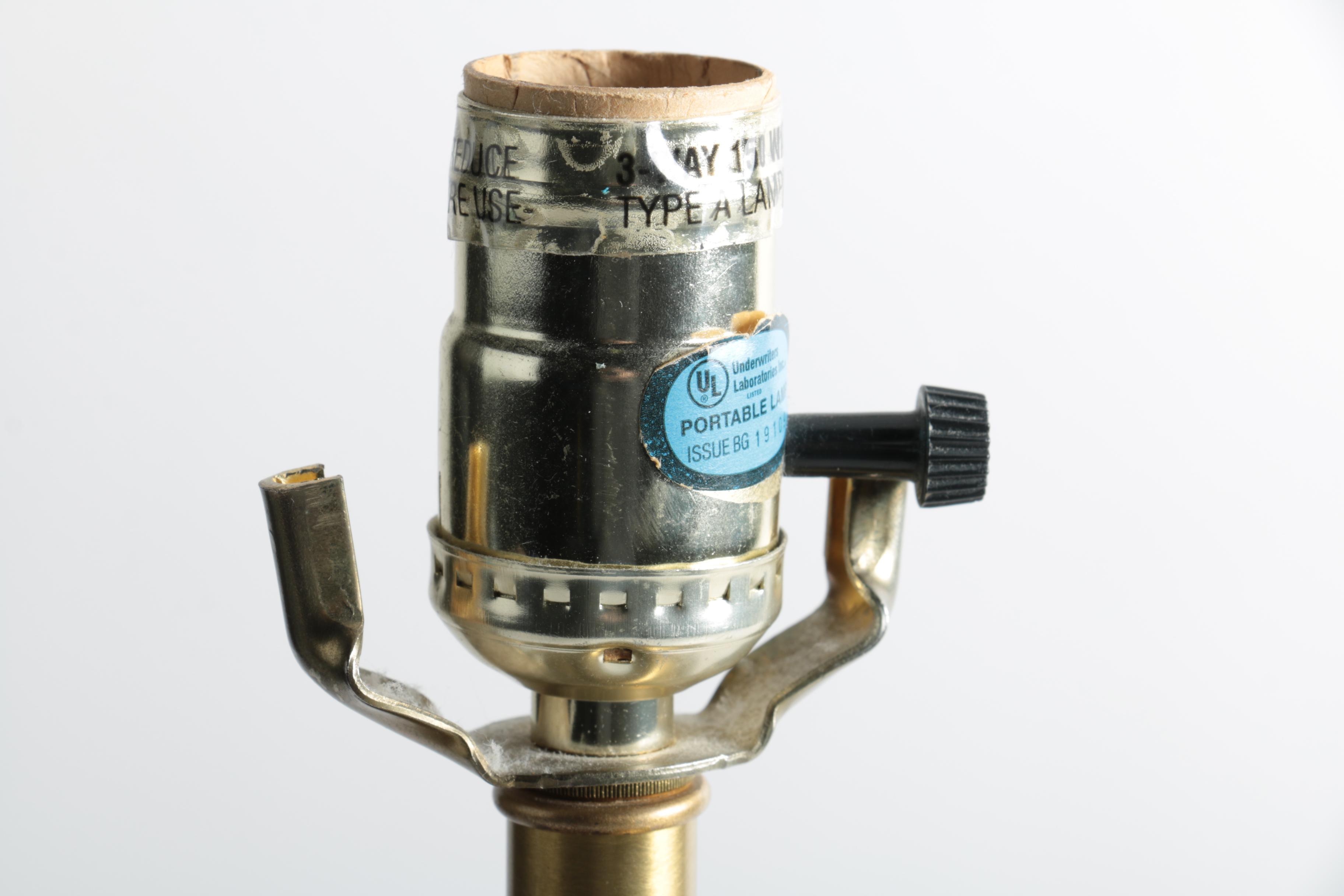 Victorian Style Gilded and Floral Ceramic Table Lamp