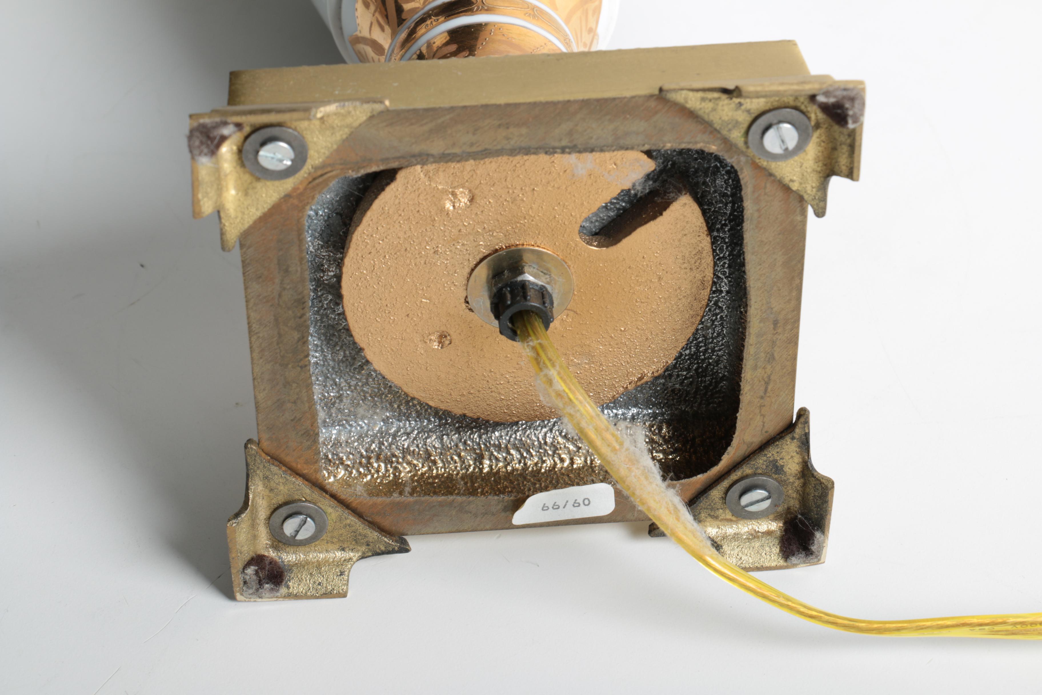 Victorian Style Gilded and Floral Ceramic Table Lamp