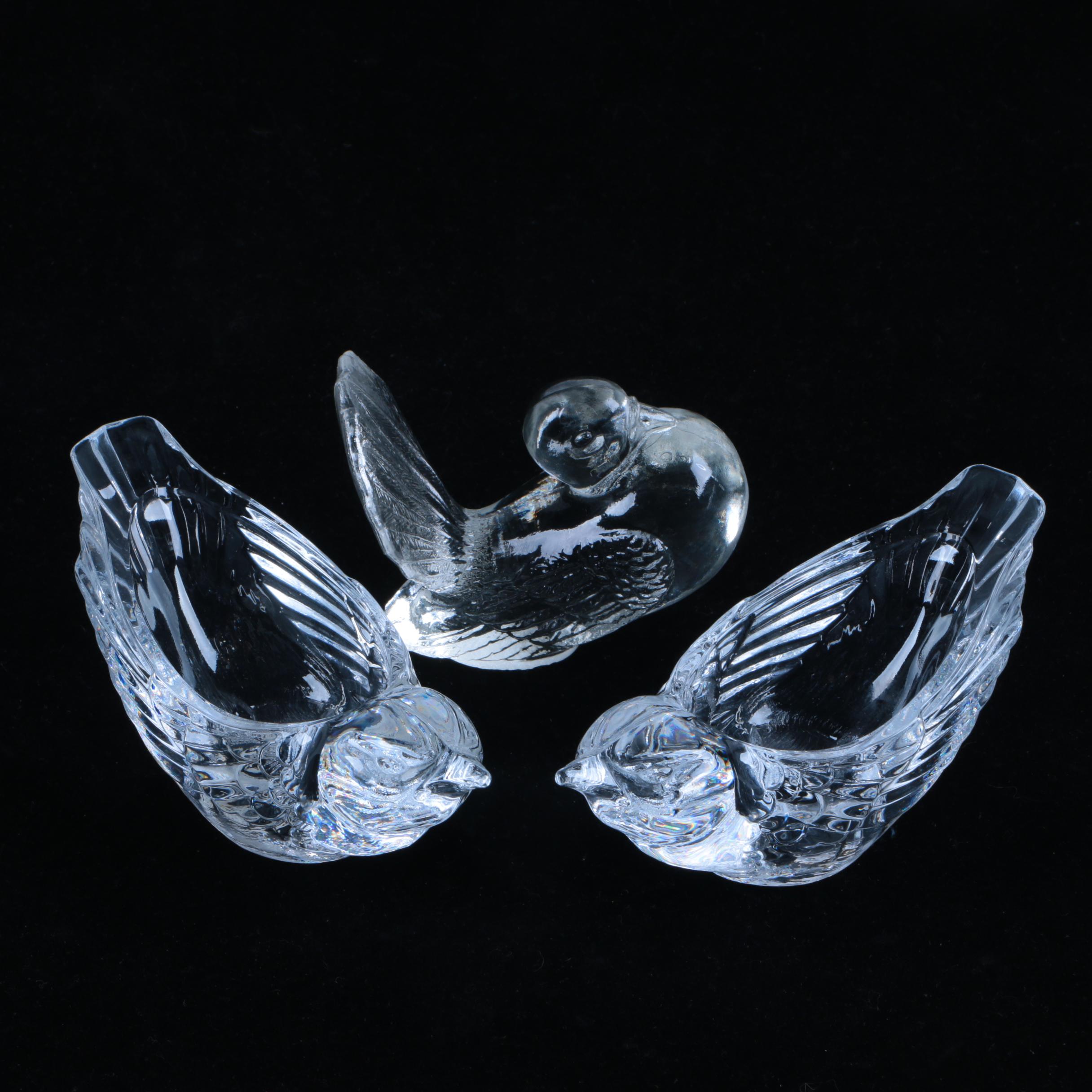 Glass and Crystal Bird Candle Holders and Decor featuring Cristal D'Arques