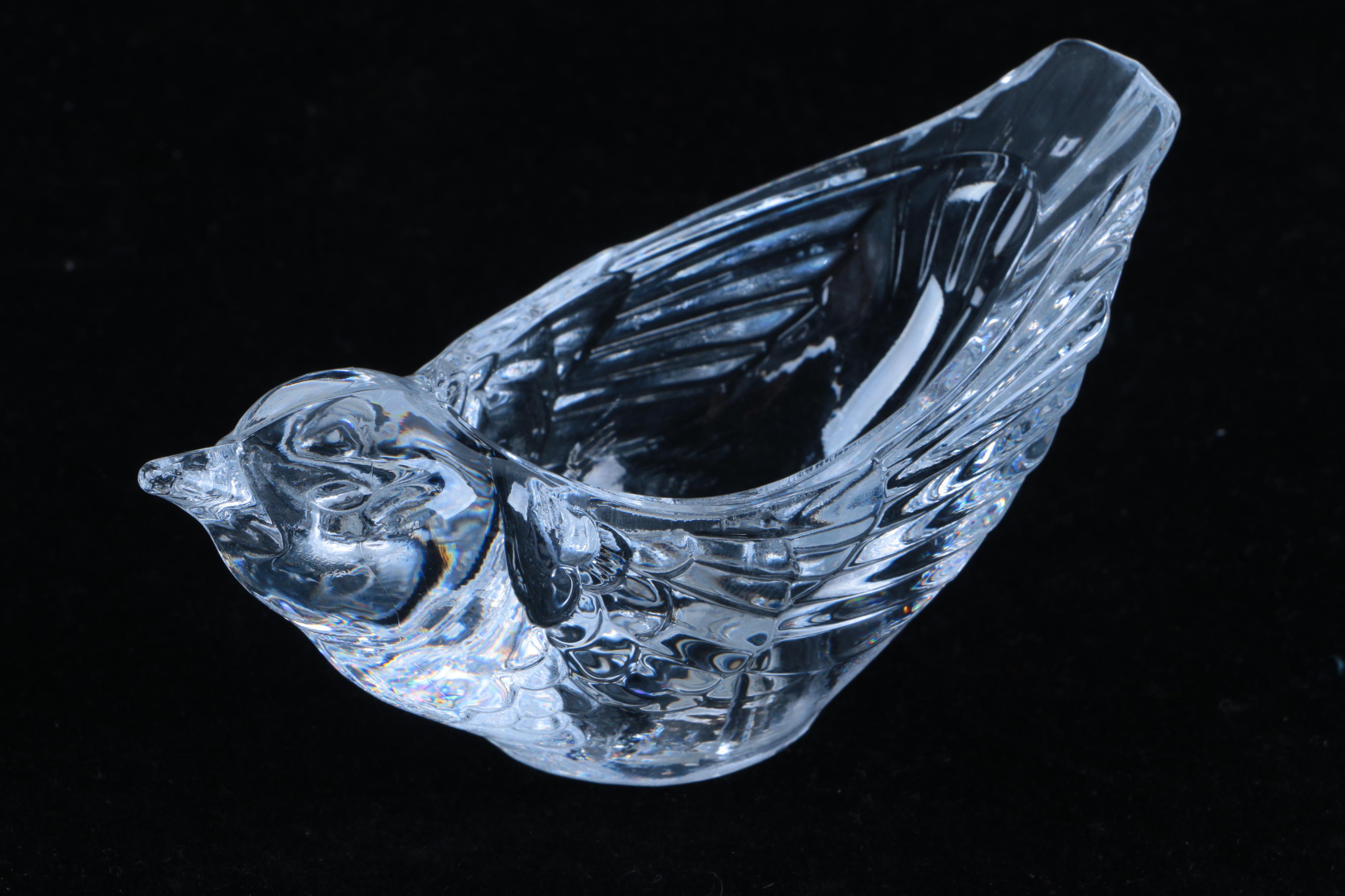 Glass and Crystal Bird Candle Holders and Decor featuring Cristal D'Arques