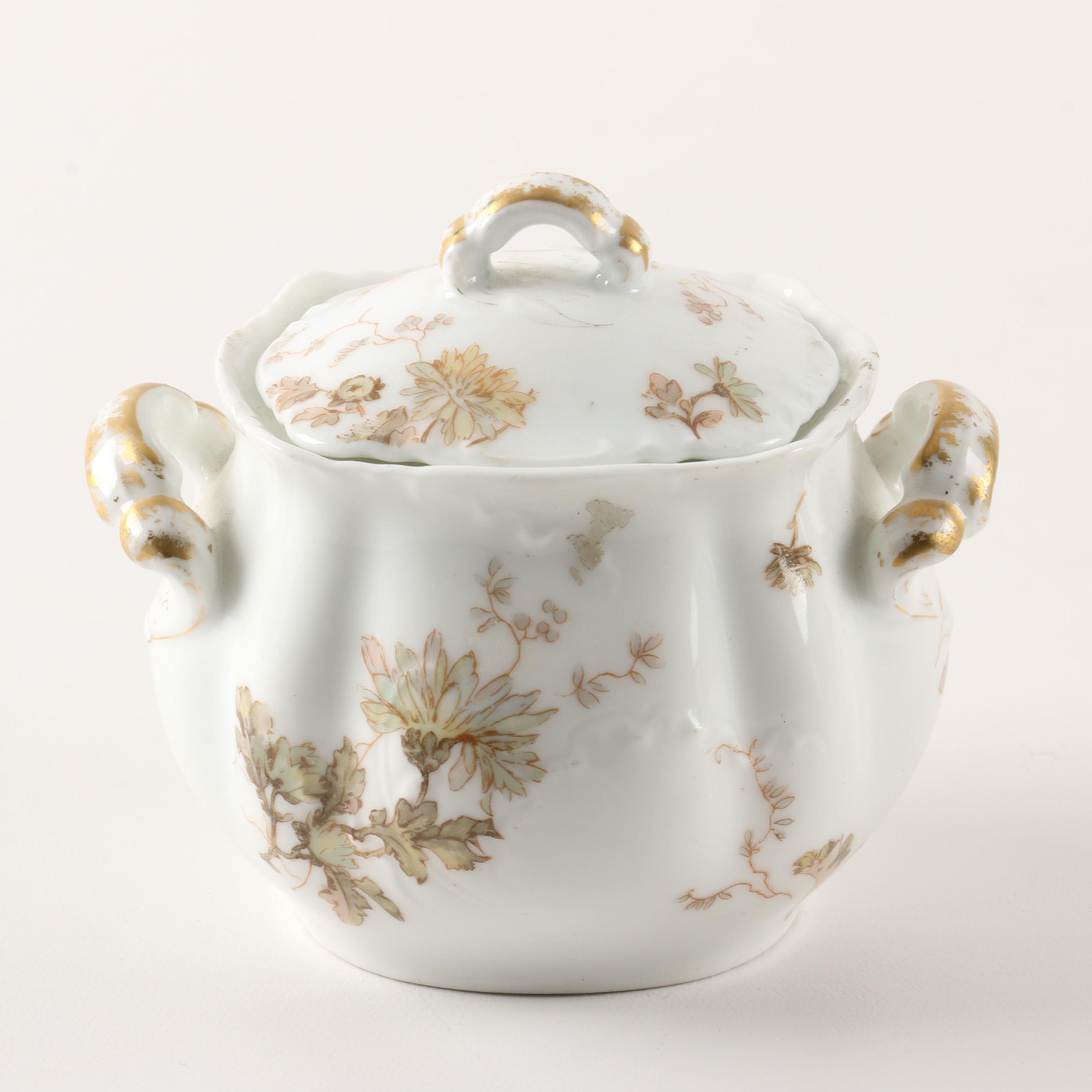 Antique Haviland & Co Limoges for Chas B. Edwards & Co Lidded Sucre 1889-96