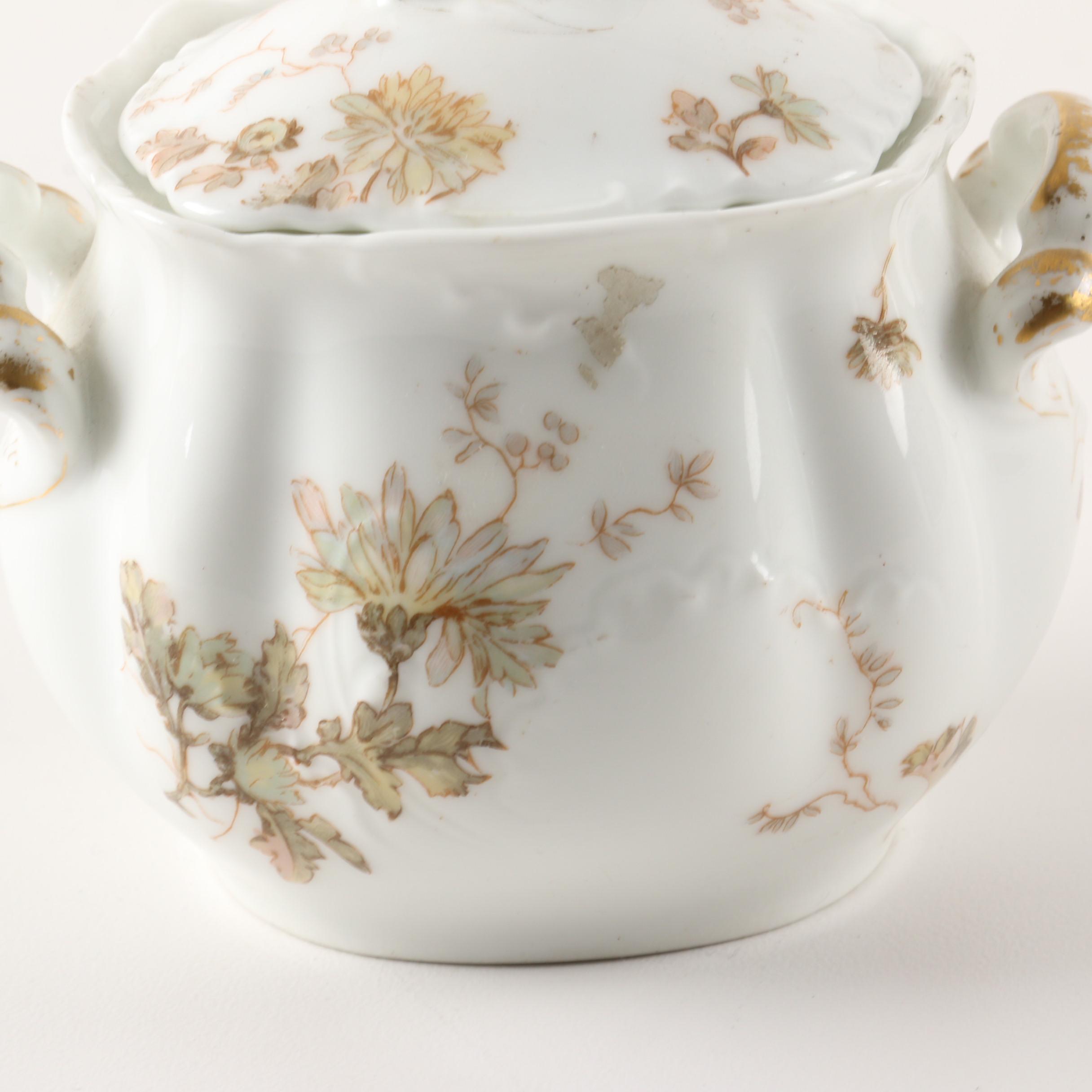 Antique Haviland & Co Limoges for Chas B. Edwards & Co Lidded Sucre 1889-96