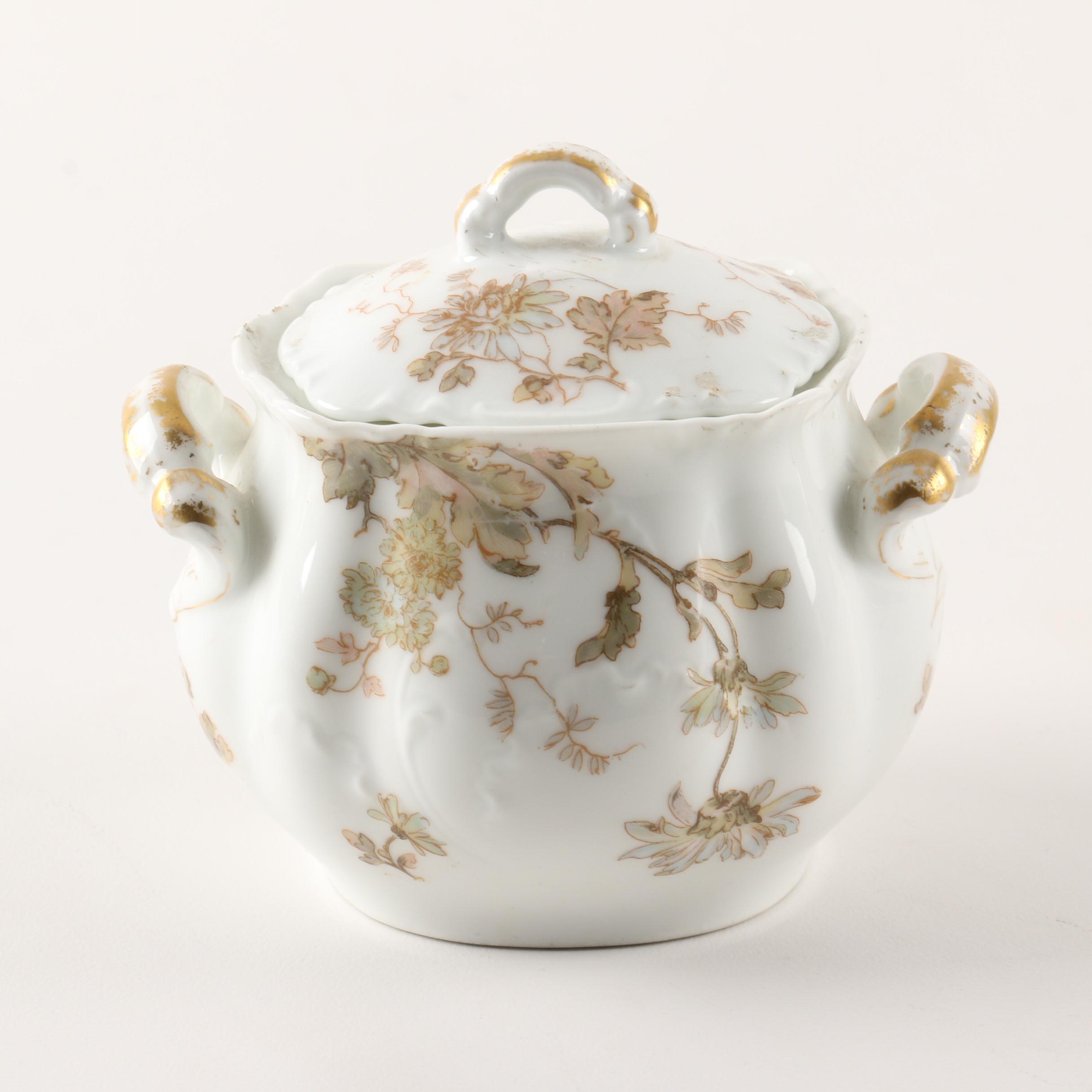 Antique Haviland & Co Limoges for Chas B. Edwards & Co Lidded Sucre 1889-96