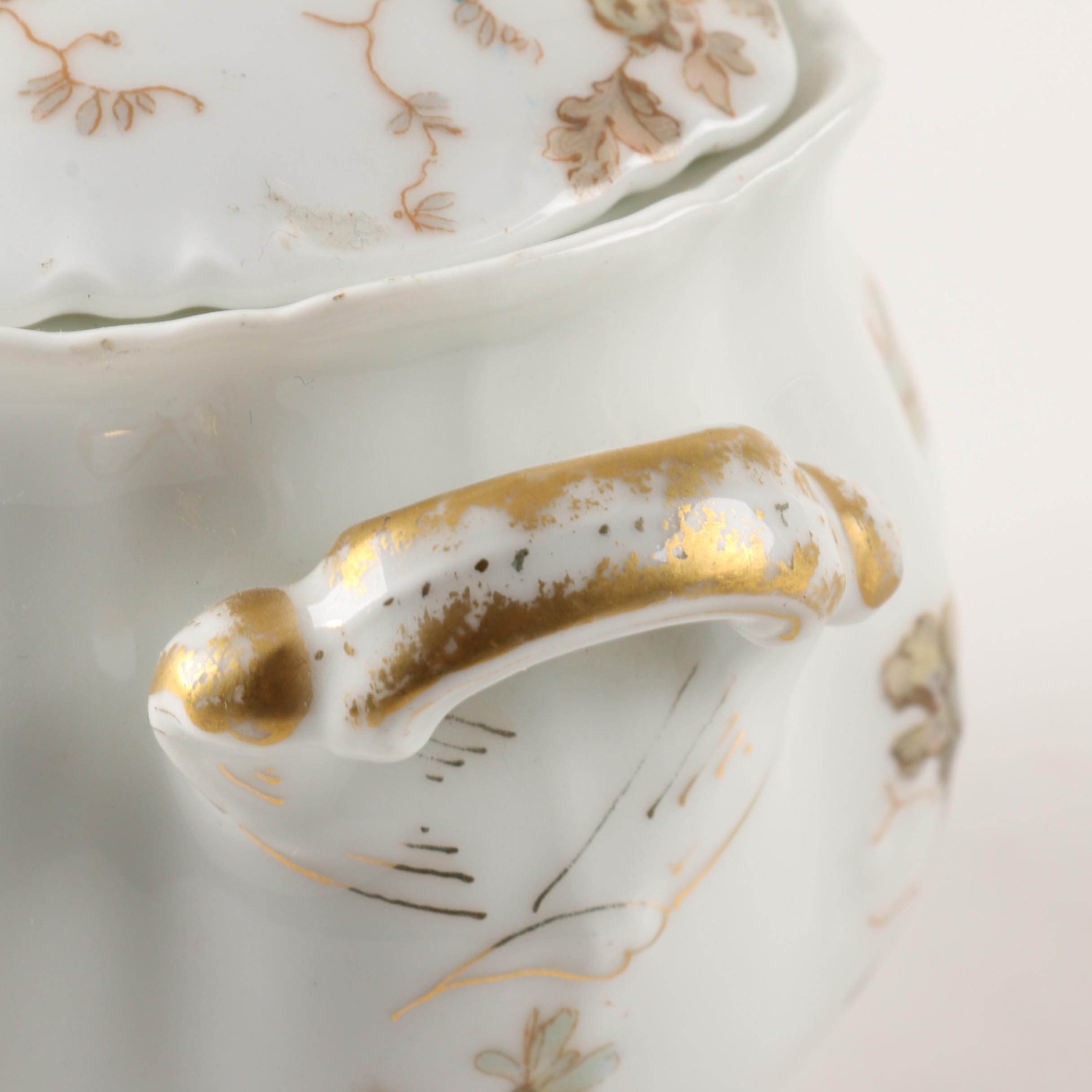 Antique Haviland & Co Limoges for Chas B. Edwards & Co Lidded Sucre 1889-96