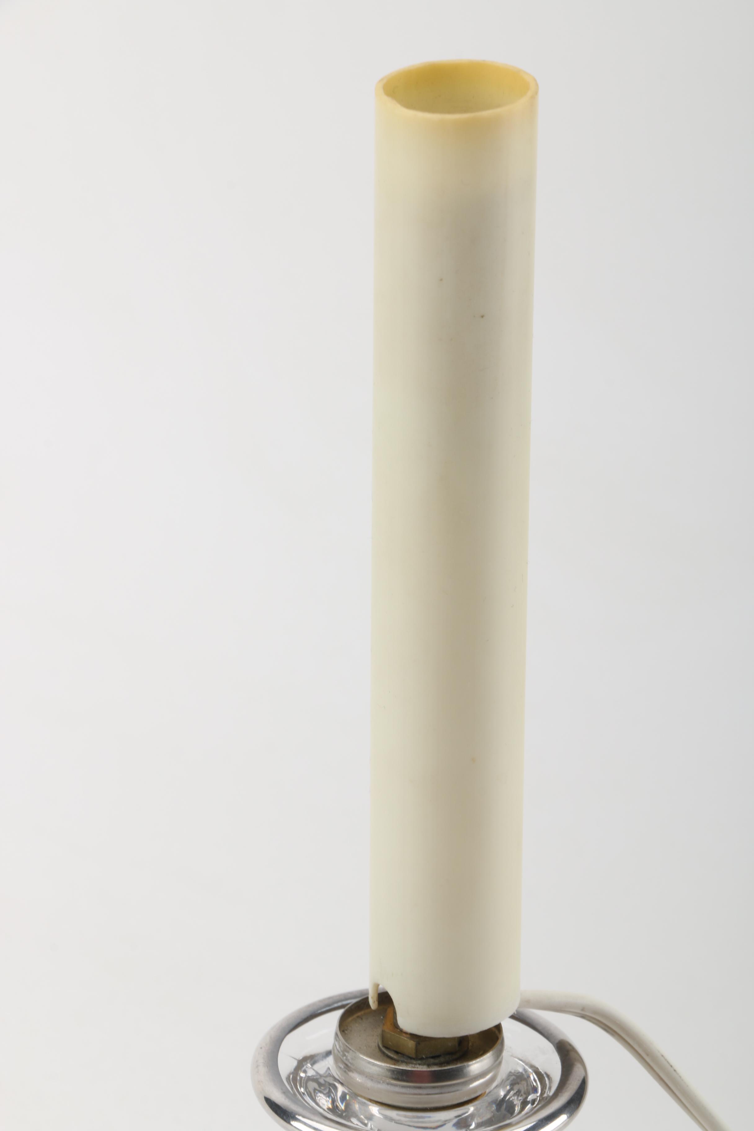 Glass and Candle Table Lamp And Shade