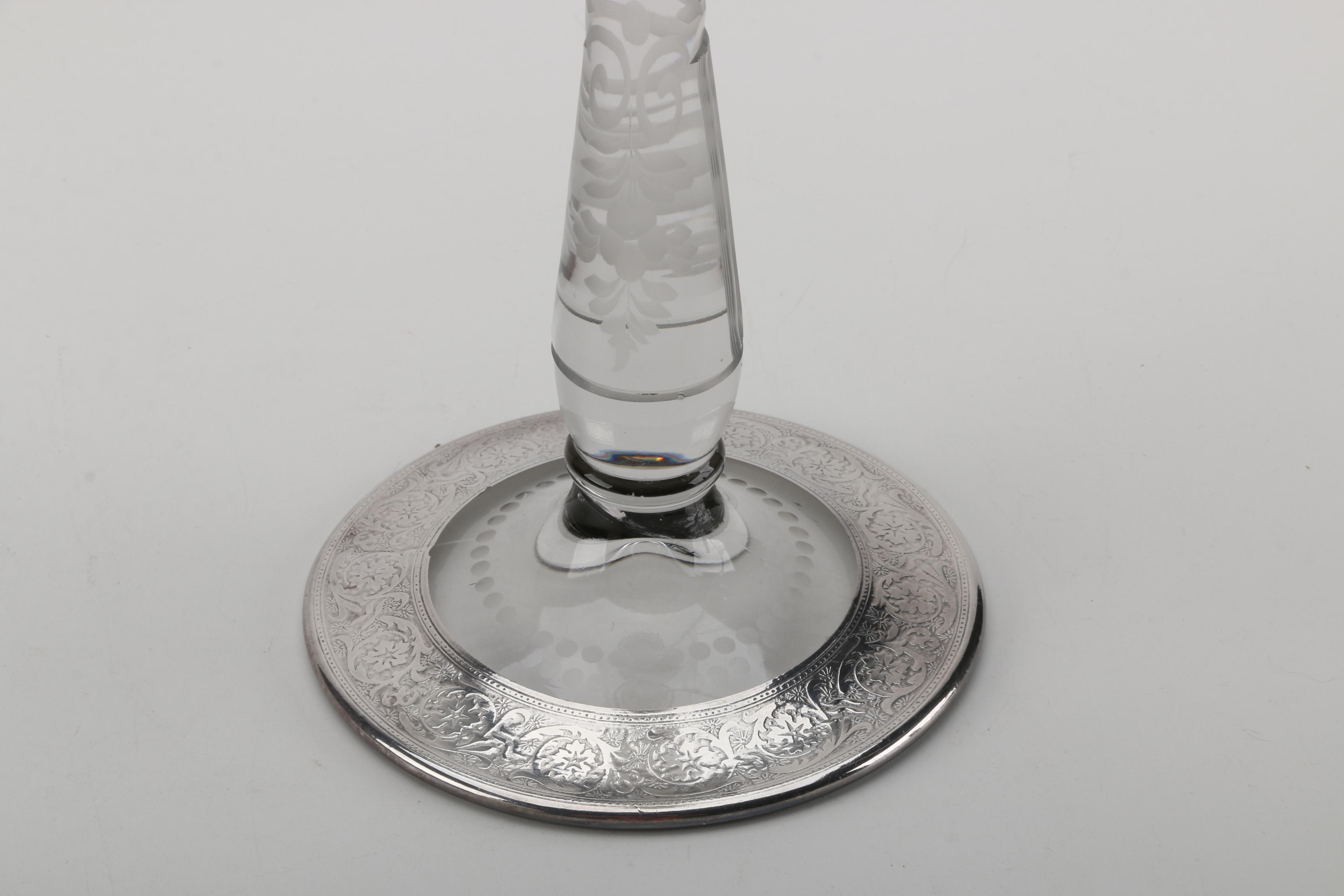 Glass and Candle Table Lamp And Shade