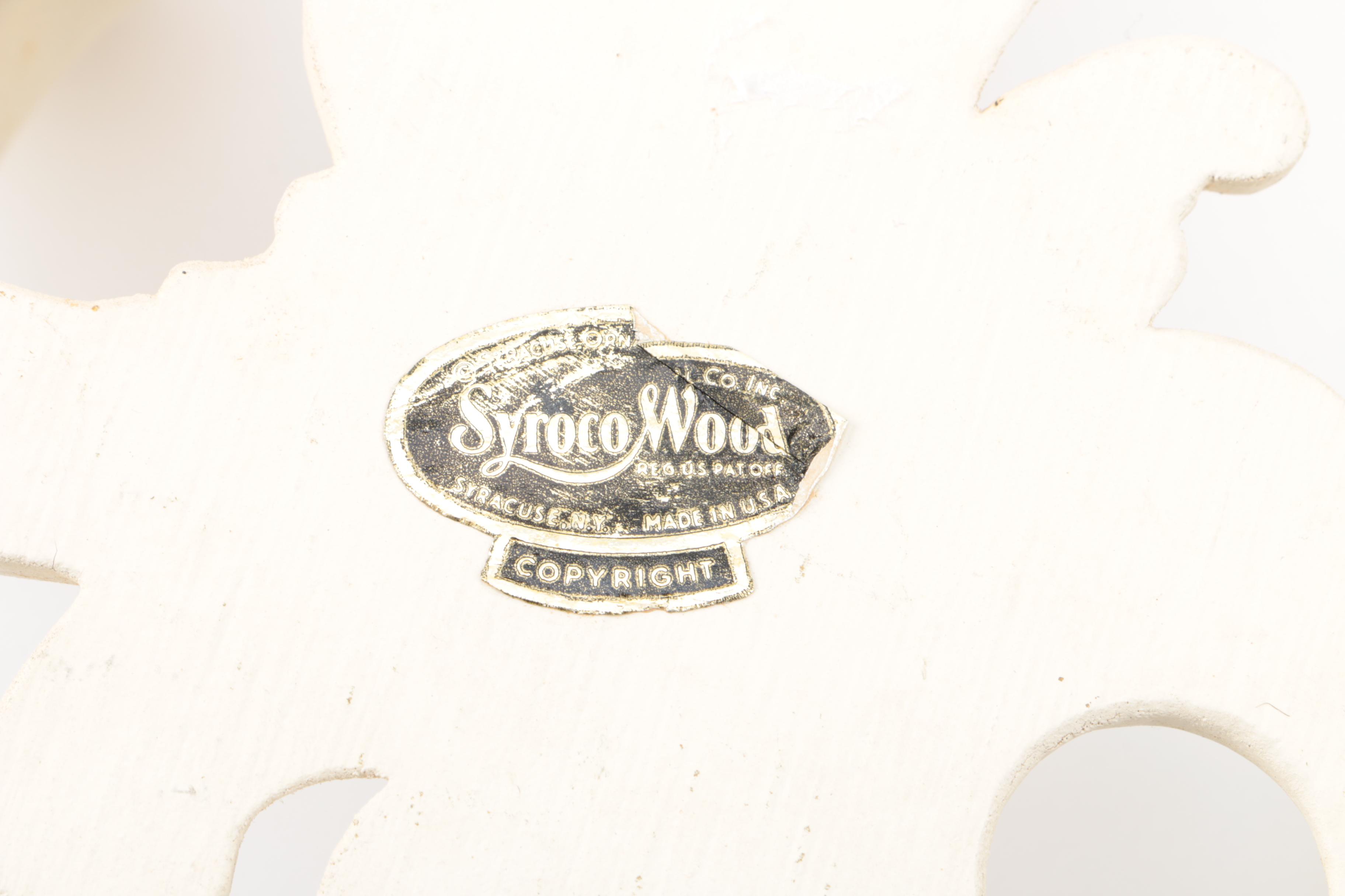 Syroco Wood White Painted Wooden Wall Sconces