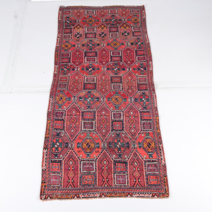 Hand-Knotted Caucasian Tribal Long Rug
