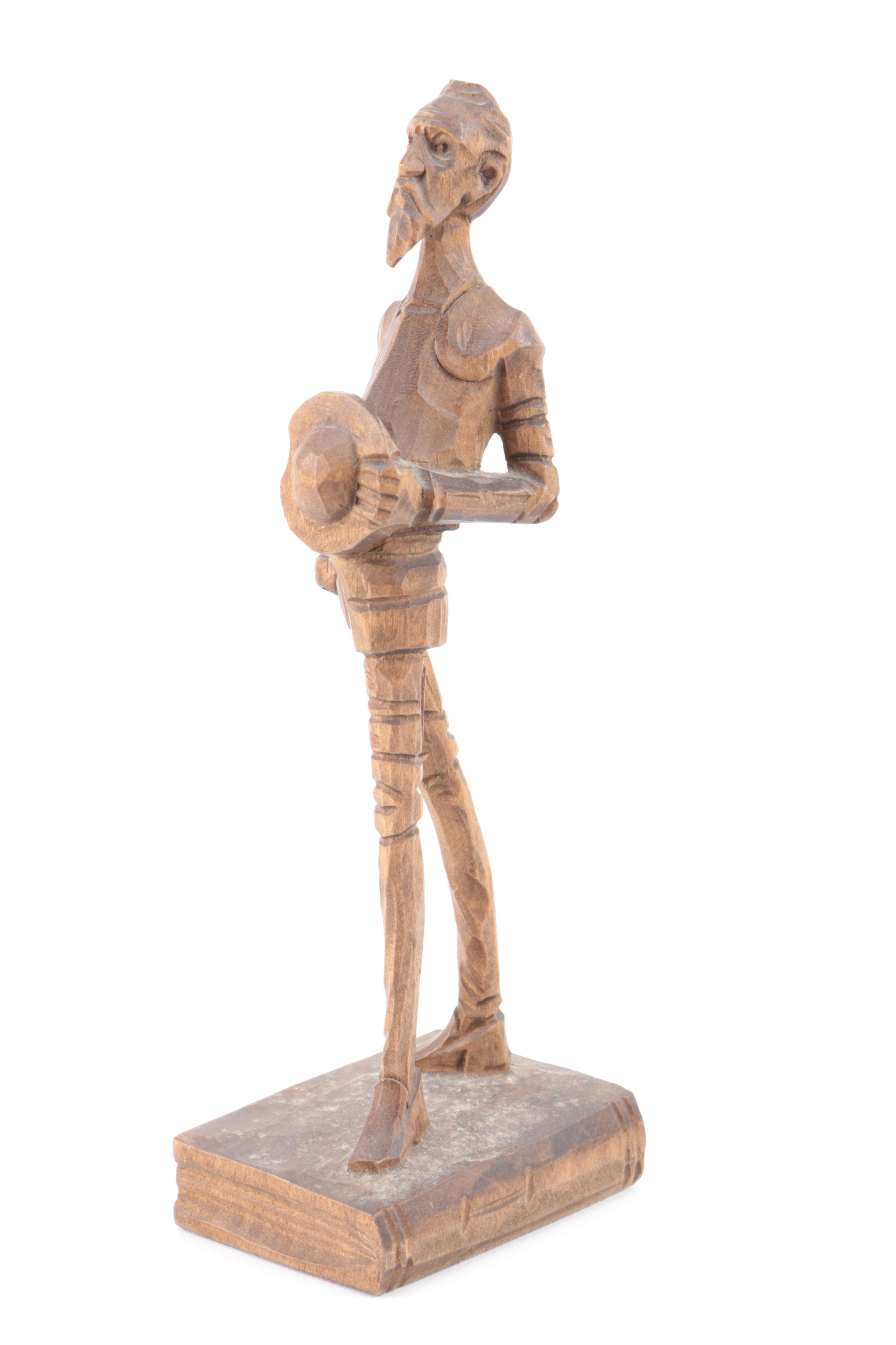 Wood Carved Don Quixote Figurine